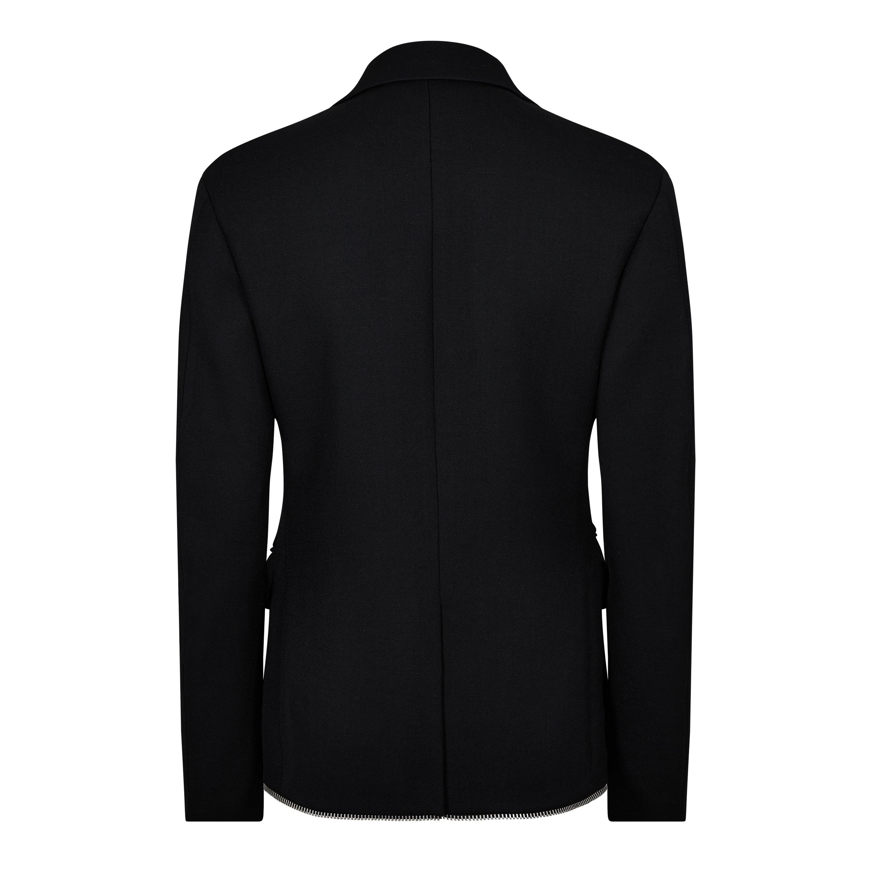 Schwarz - Off White - Men's Japwool Double Breasted Round Blazer - 2
