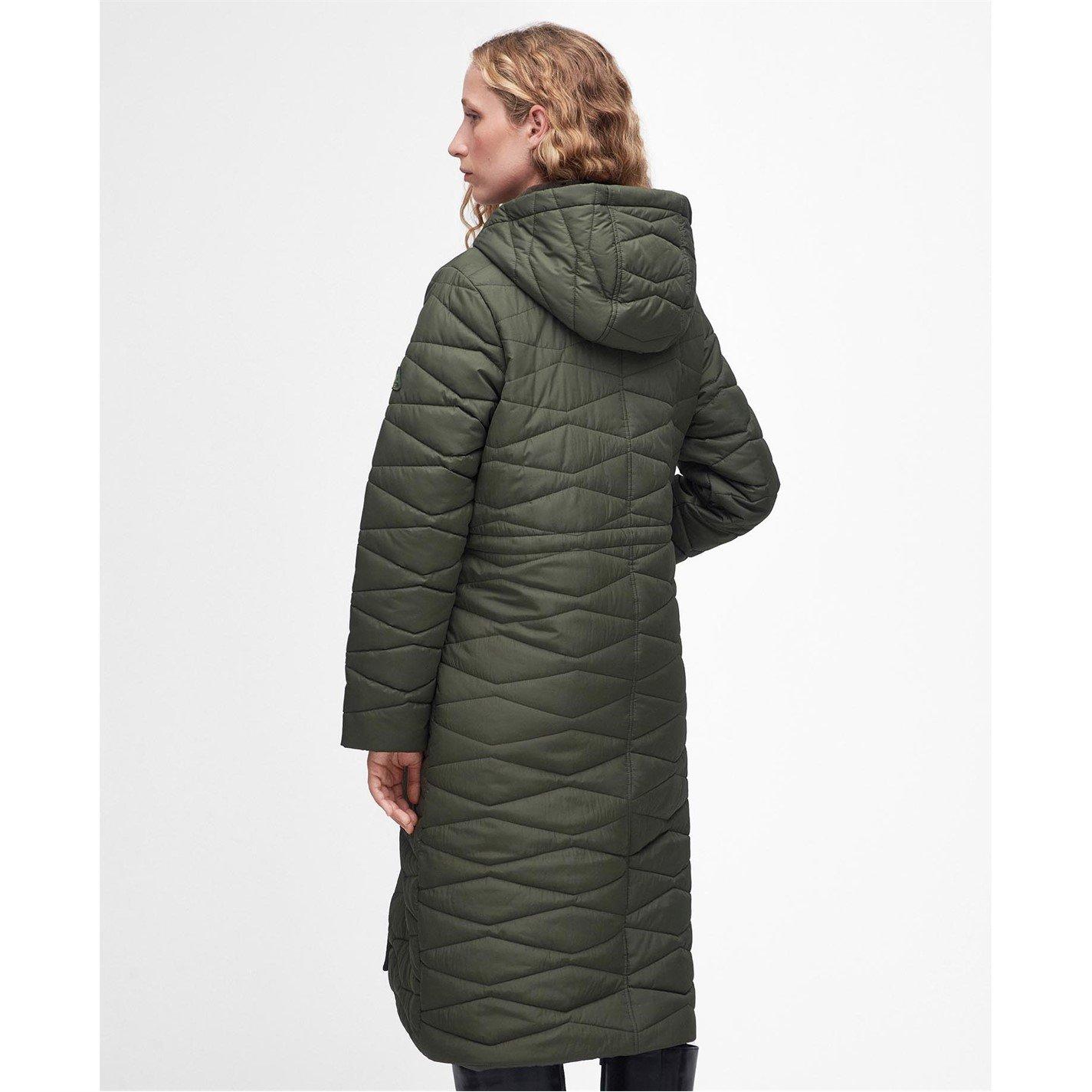 Olive - Barbour - Women's Oakfield Long Length Diamond Quilted Jacket - 3