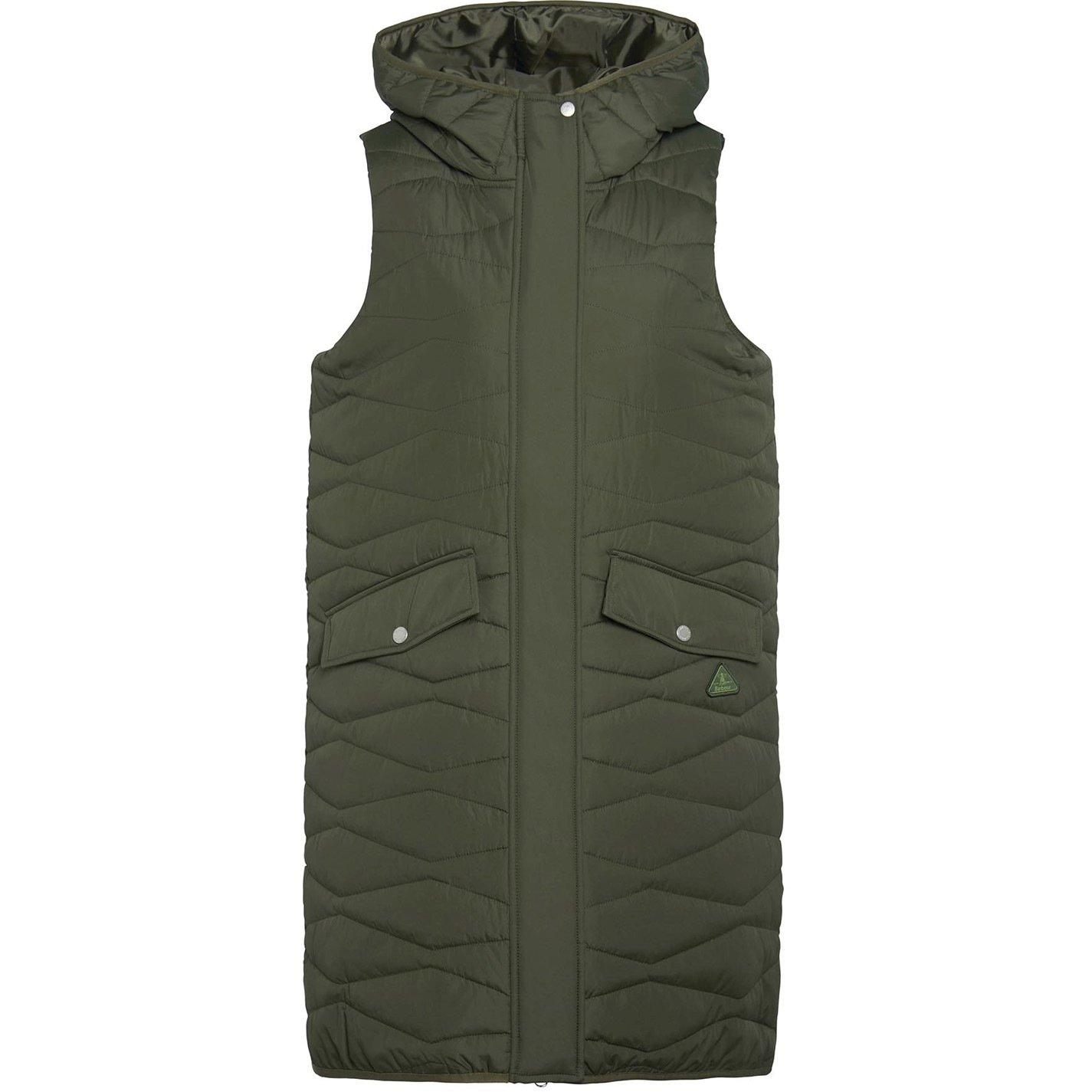 Olive - Barbour - Women's Oak Quilted Longline Gilet - 7