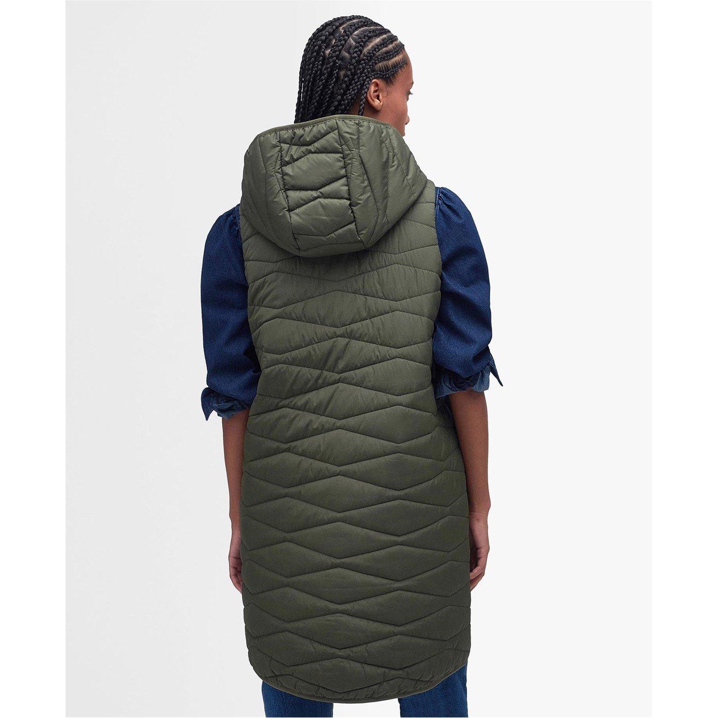 Olive - Barbour - Women's Oak Quilted Longline Gilet - 3