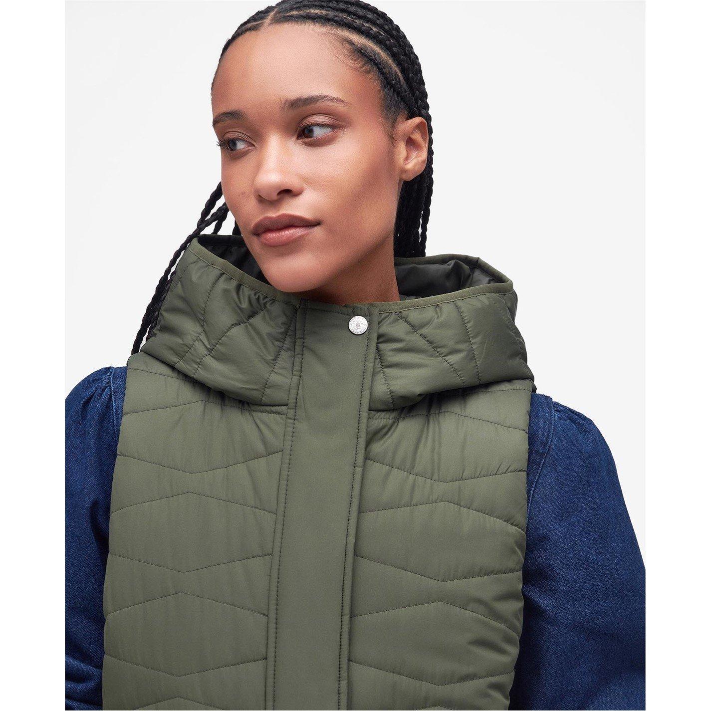 Olive - Barbour - Women's Oak Quilted Longline Gilet - 5