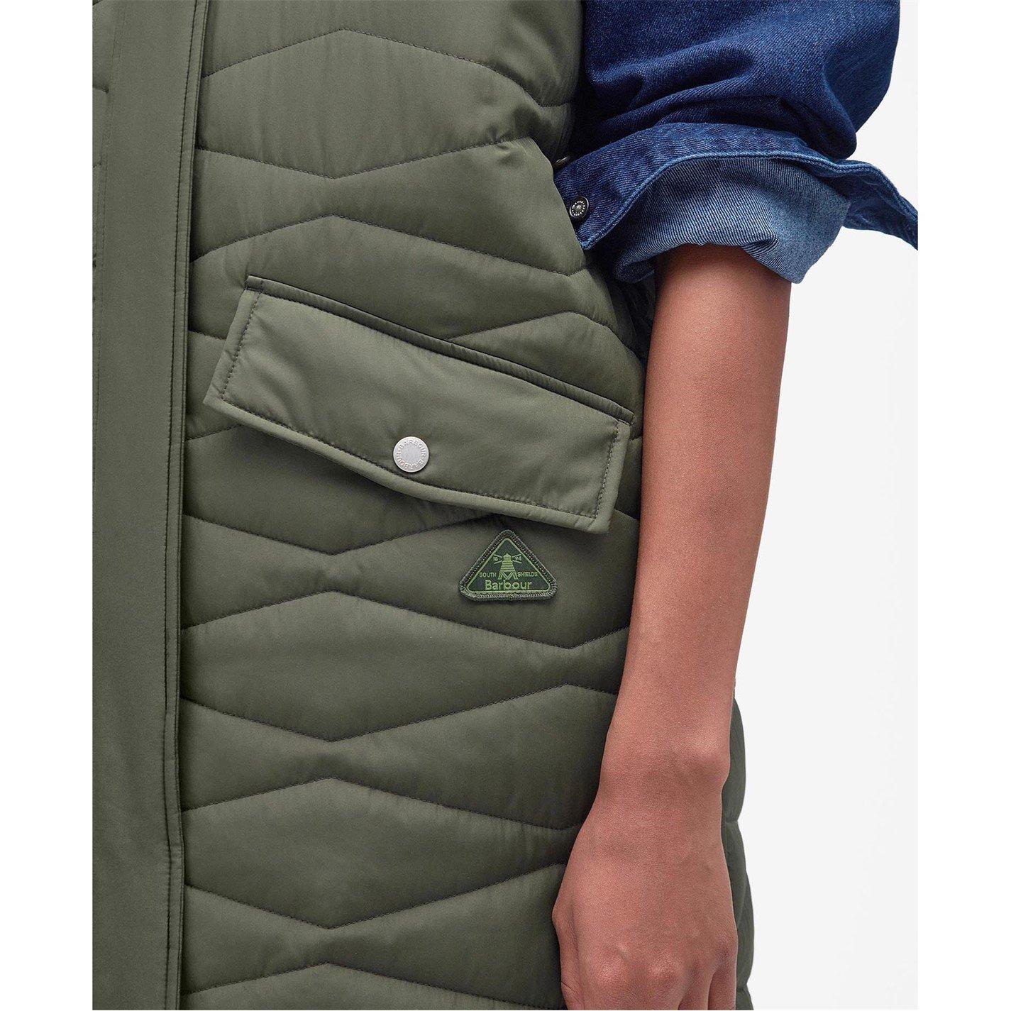 Olive - Barbour - Women's Oak Quilted Longline Gilet - 6