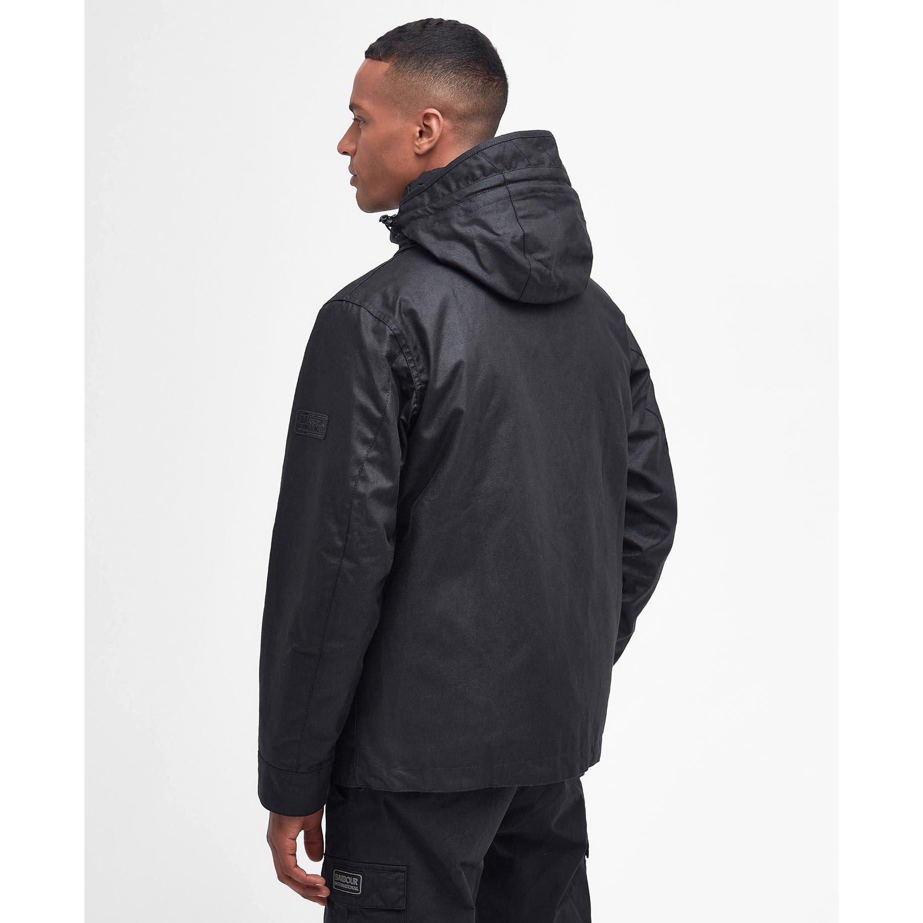 Black - Barbour International - Men's Element Waxed Cotton Tailored Fit Wax Jacket - 3