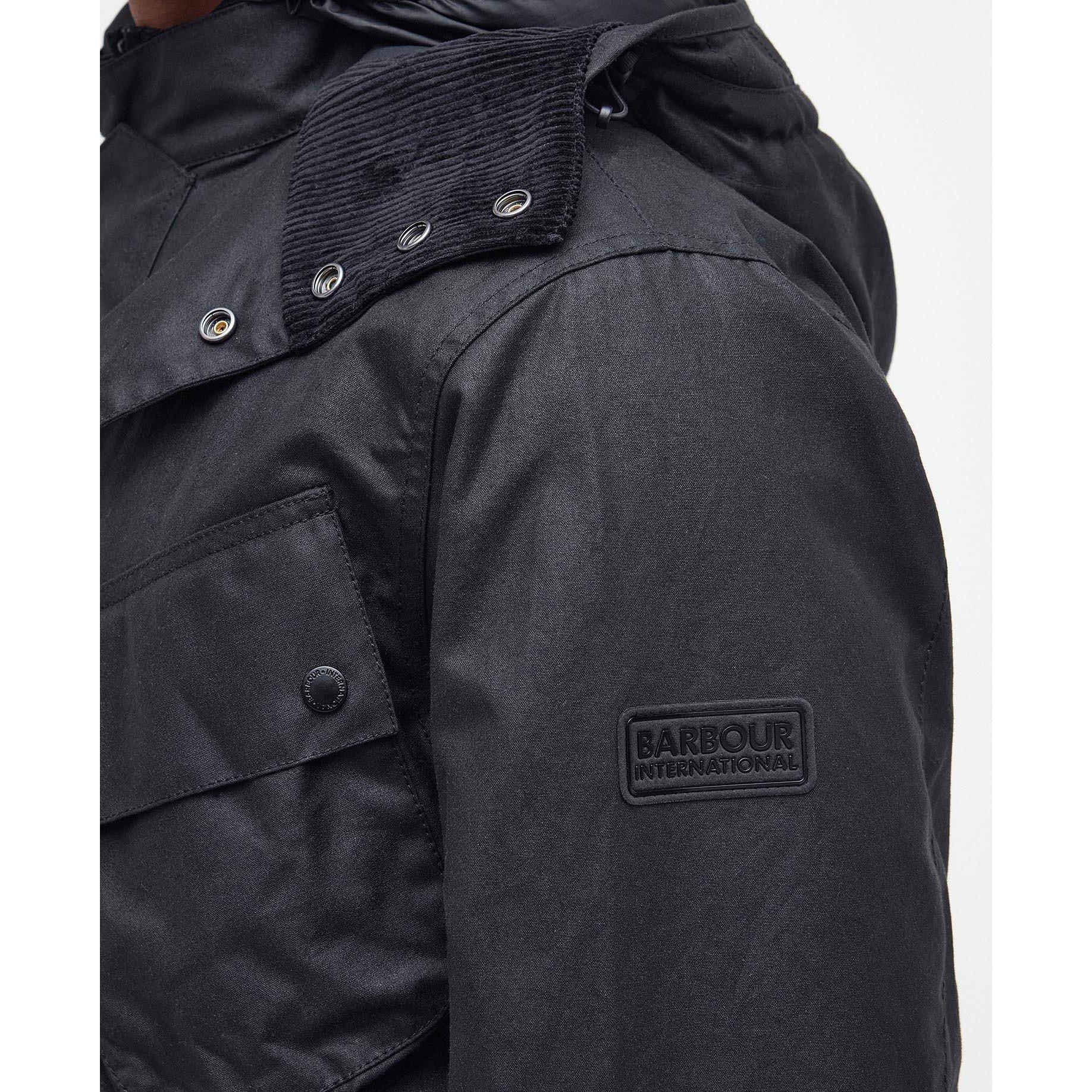 Black - Barbour International - Men's Element Waxed Cotton Tailored Fit Wax Jacket - 8