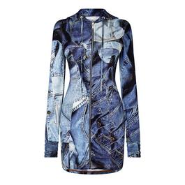 Moschino Denim Patchwork Dress