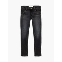 Calvin Klein Jeans SKINNY MR SLIT OPTIC BLACK
