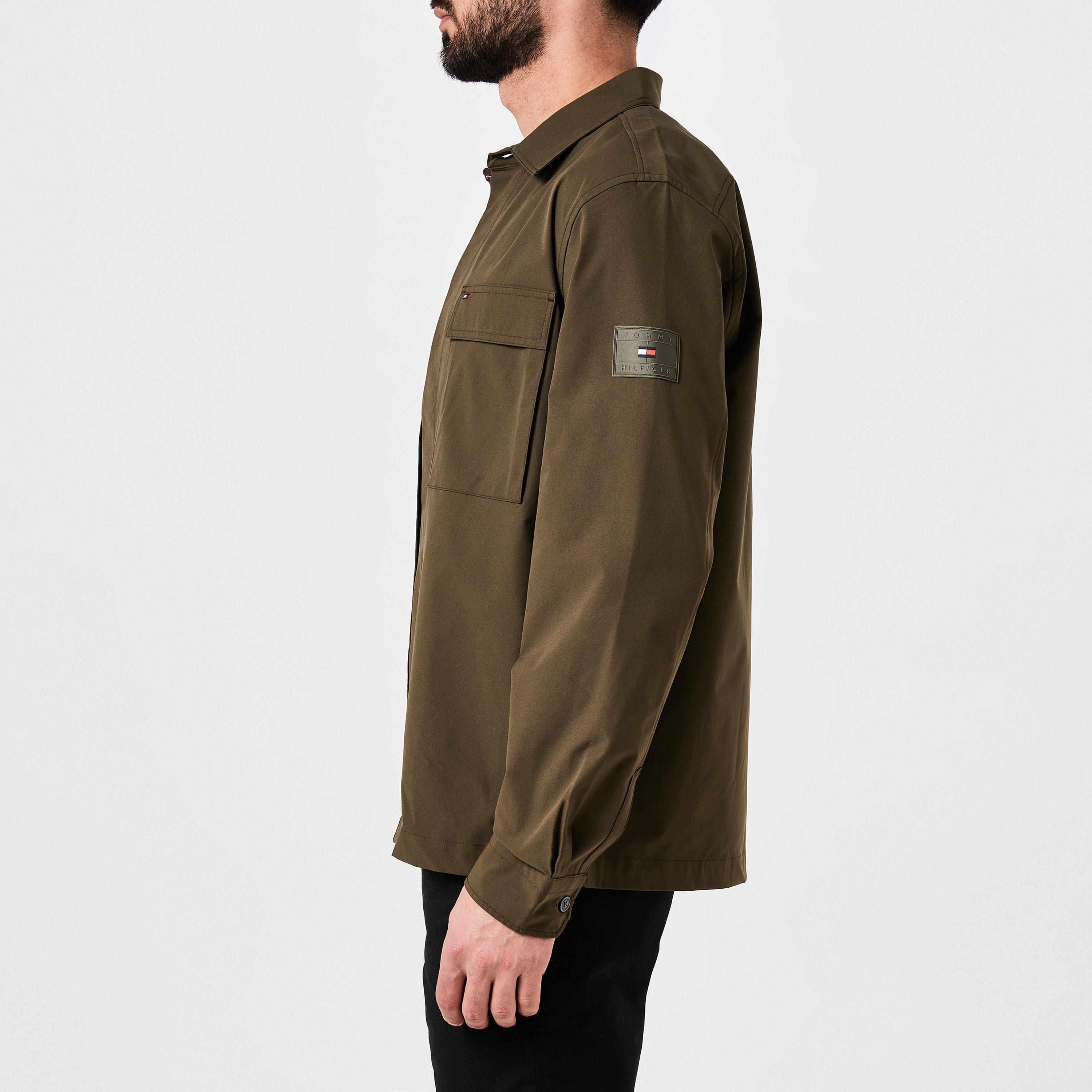 Army Green - Tommy Hilfiger - Men's Utility Long Sleeve Overshirt - 2