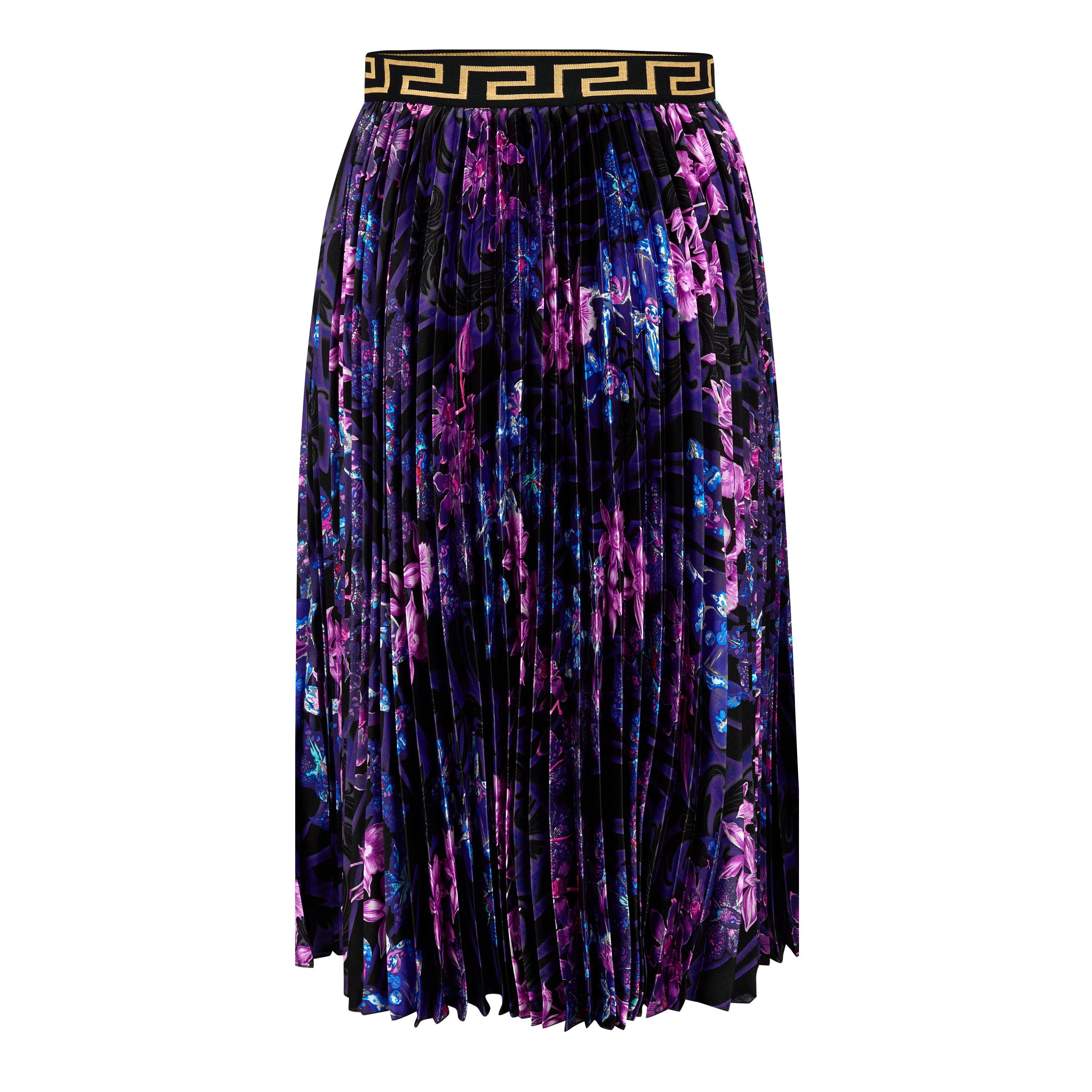 BlK 5BA60 - Versace - Pleated Orchid Satin Skirt Junior Girls - 1
