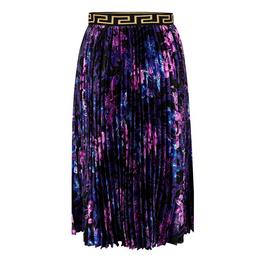 Versace Pleated Orchid Satin Skirt Junior Girls