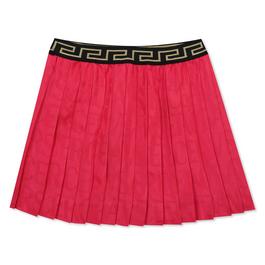 Versace Junior Girls Pleated Satin Mini Skirt