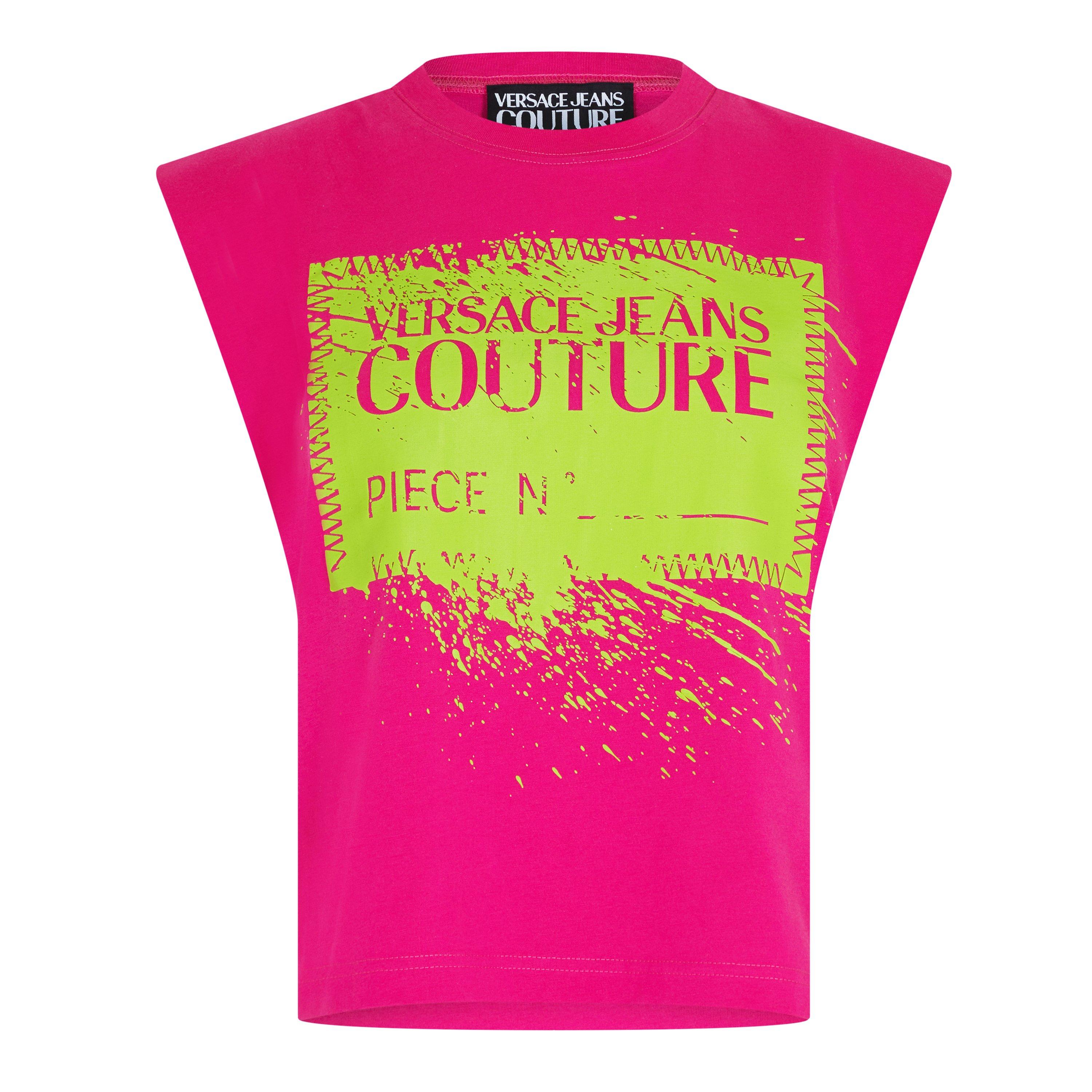Hot Pink - Versace Jeans Couture - Women's Contour Logo Crop Top - 6