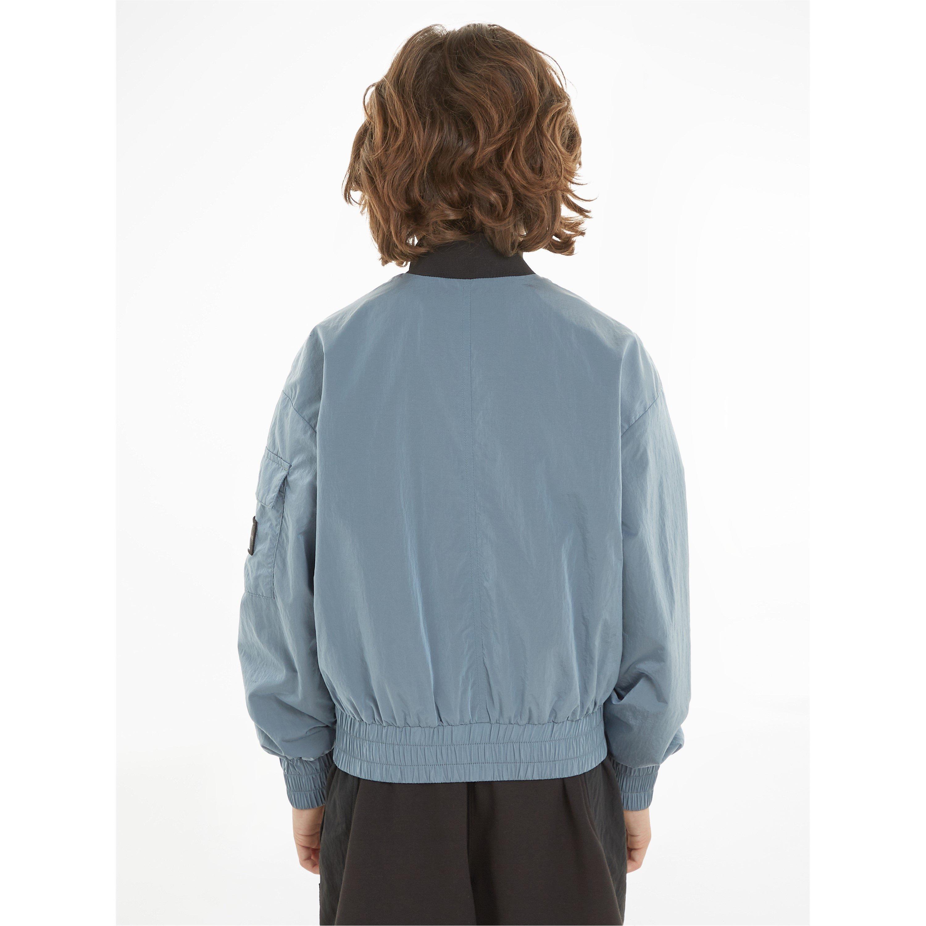 Goblin Blue - Calvin Klein Jeans - Kids' Structured Nylon Zipped Bomber Jacket - 4