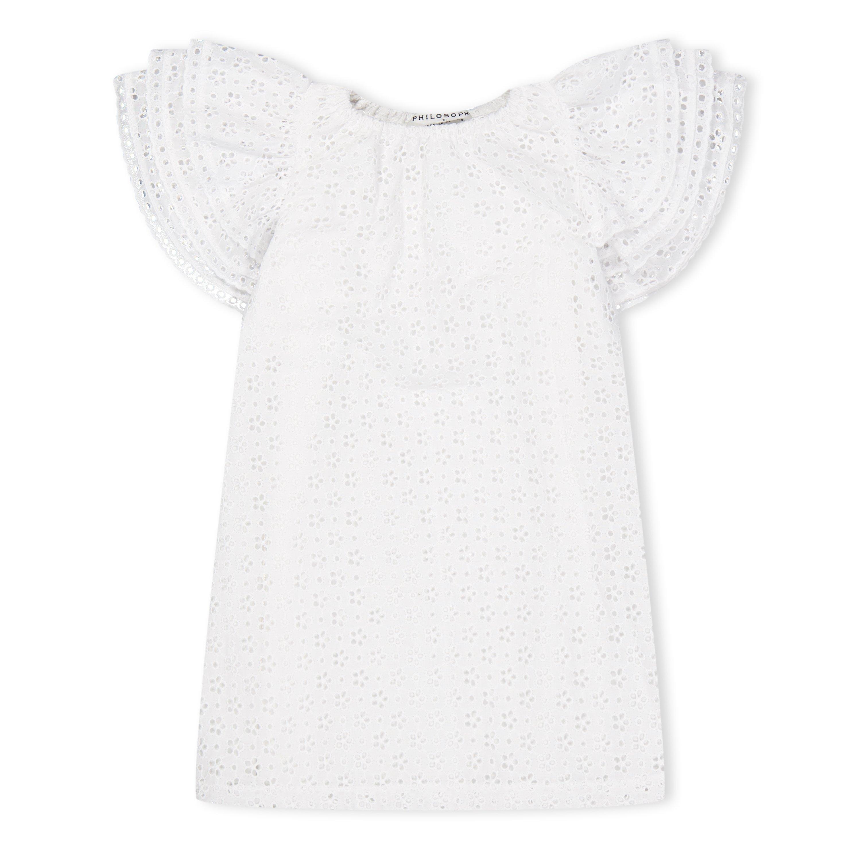 White - Philosophy di Lorenzo Serafini - Kids' Ruffled Lace Shift Dress - 1