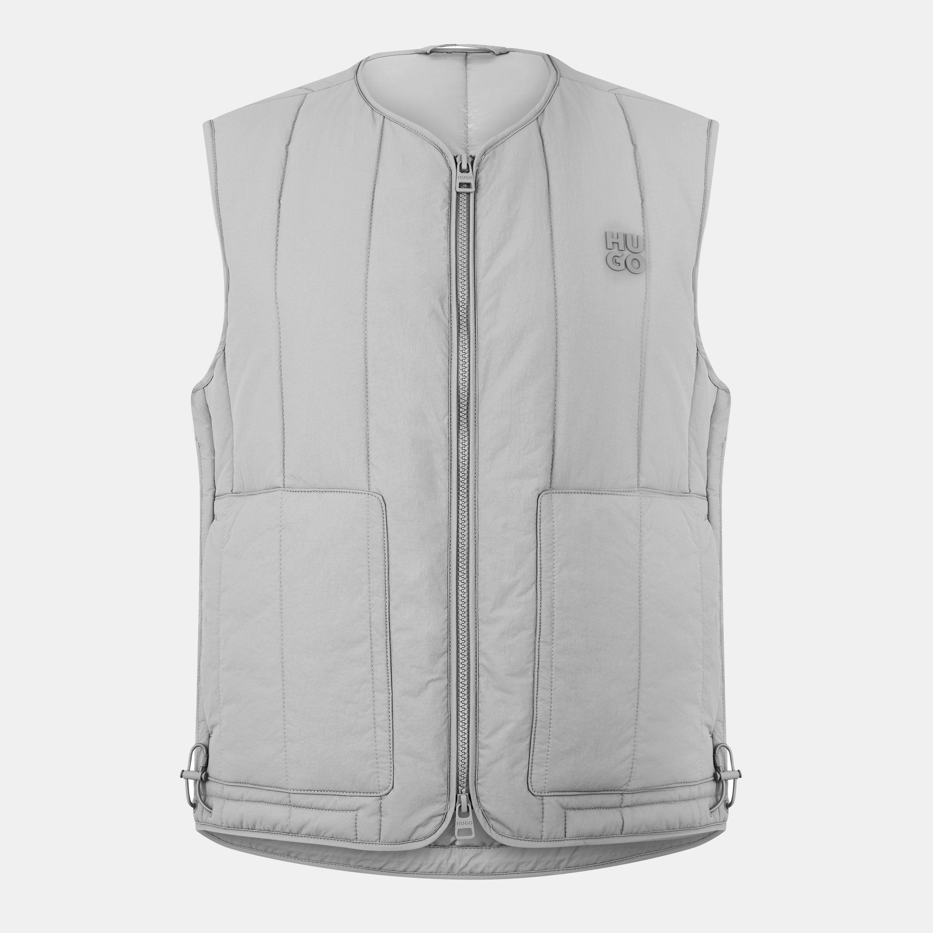 Grey 039 - Hugo - Men's Batino Quilted Sleeveless Double Zip Gilet - 1