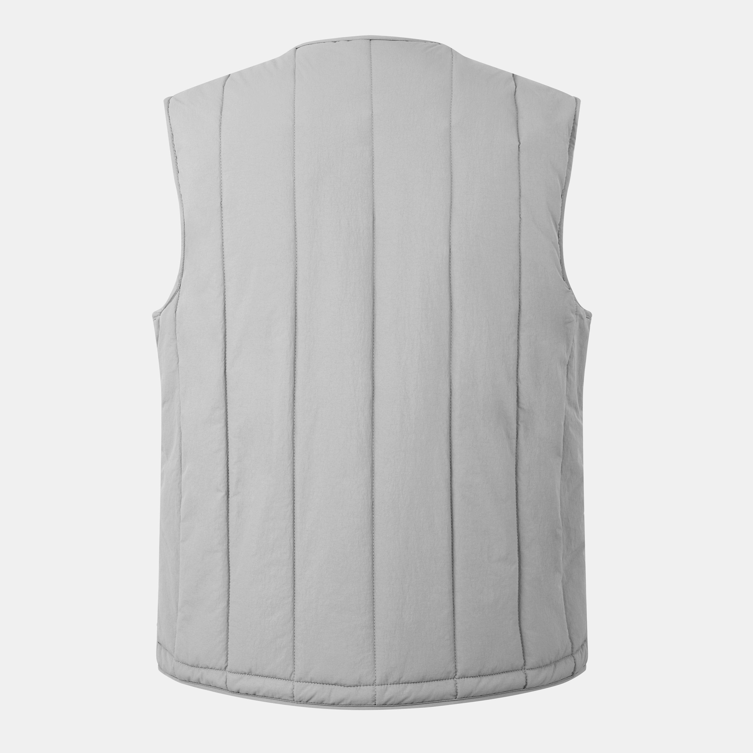 Grey 039 - Hugo - Men's Batino Quilted Sleeveless Double Zip Gilet - 2