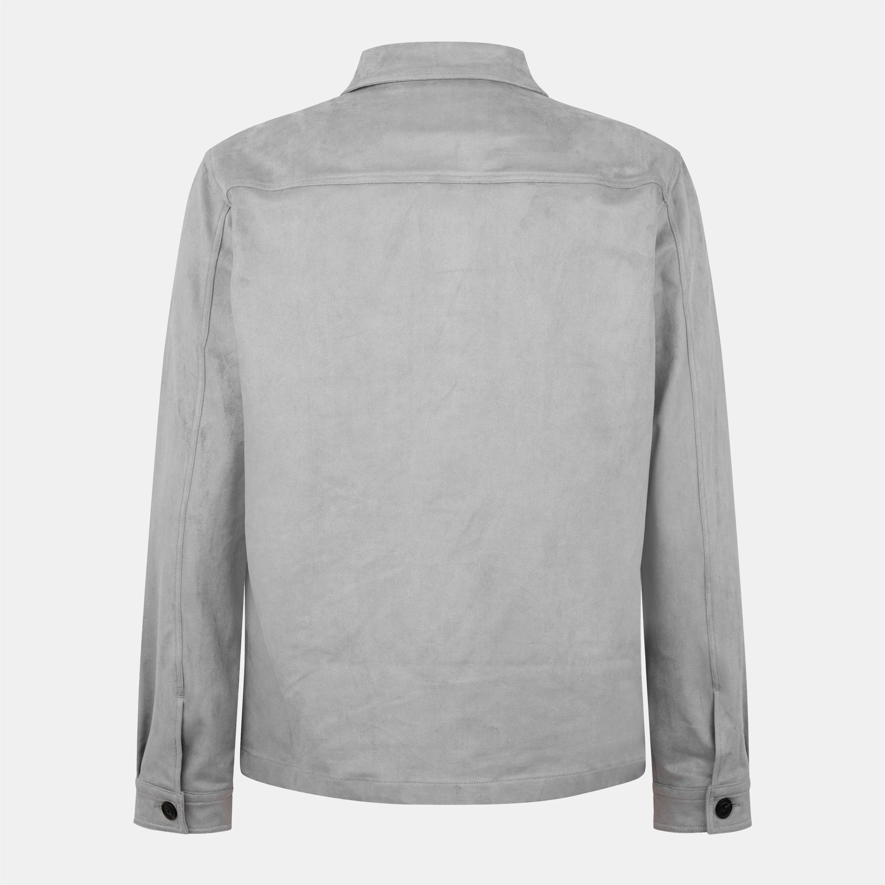 Grey 039 - Hugo - Men's Enalu Cotton Long Sleeve Oversized Fit Overshirt - 2