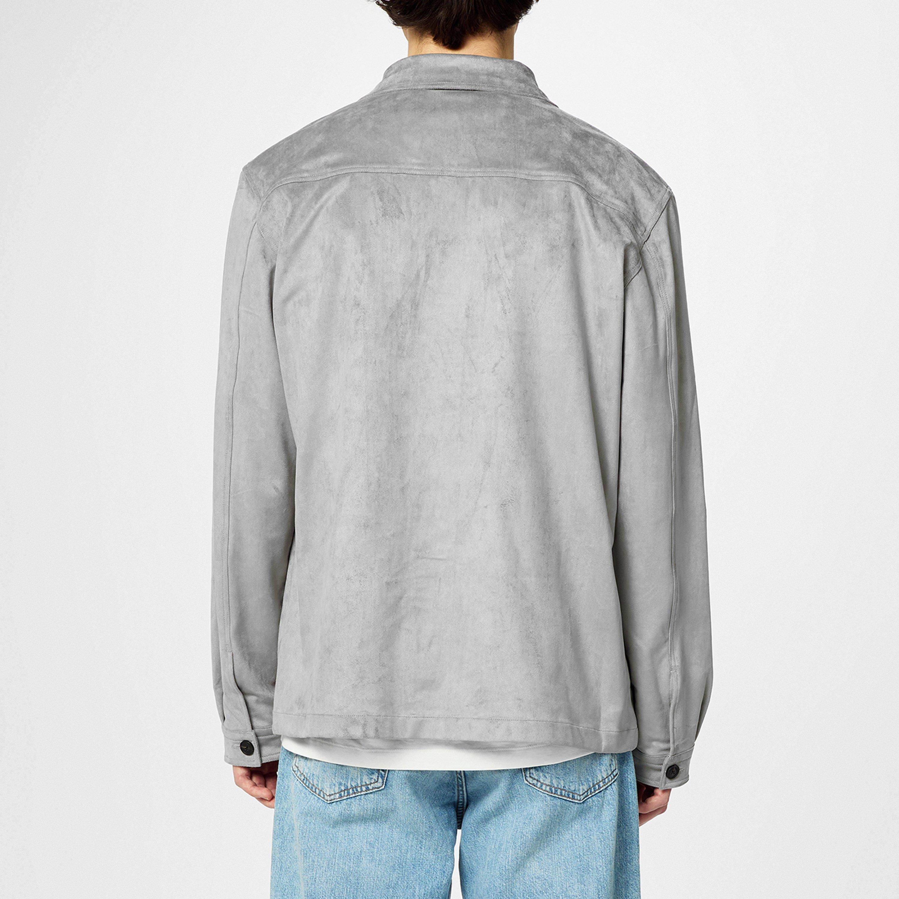 Grey 039 - Hugo - Men's Enalu Cotton Long Sleeve Oversized Fit Overshirt - 4