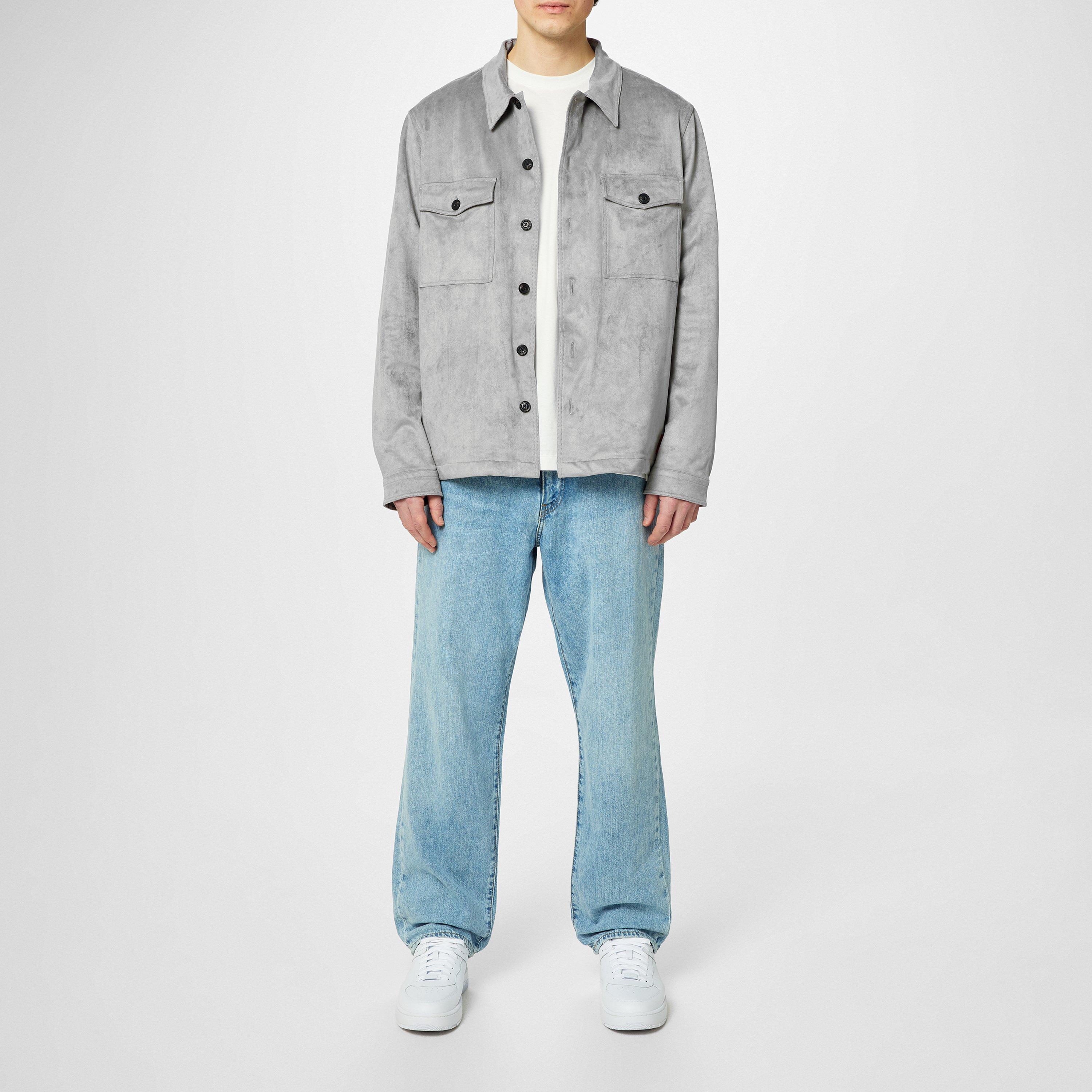 Grey 039 - Hugo - Men's Enalu Cotton Long Sleeve Oversized Fit Overshirt - 6