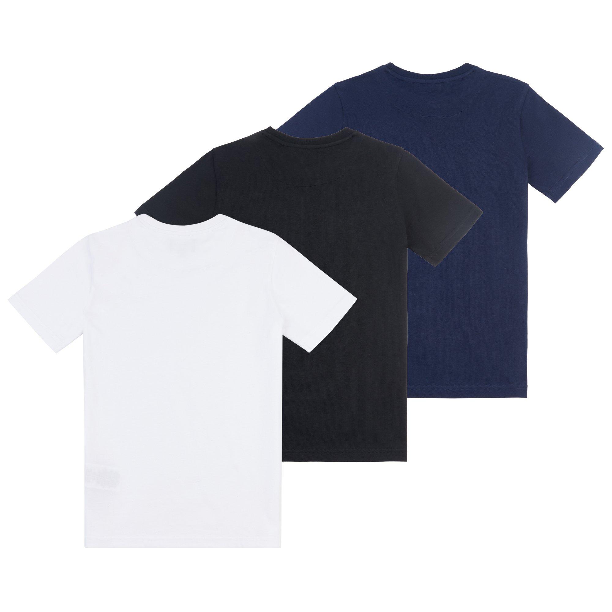 Marineblauw/Zwart/Wit - Lyle and Scott - Kids' 3-Pack Regular Fit T-Shirt - 2
