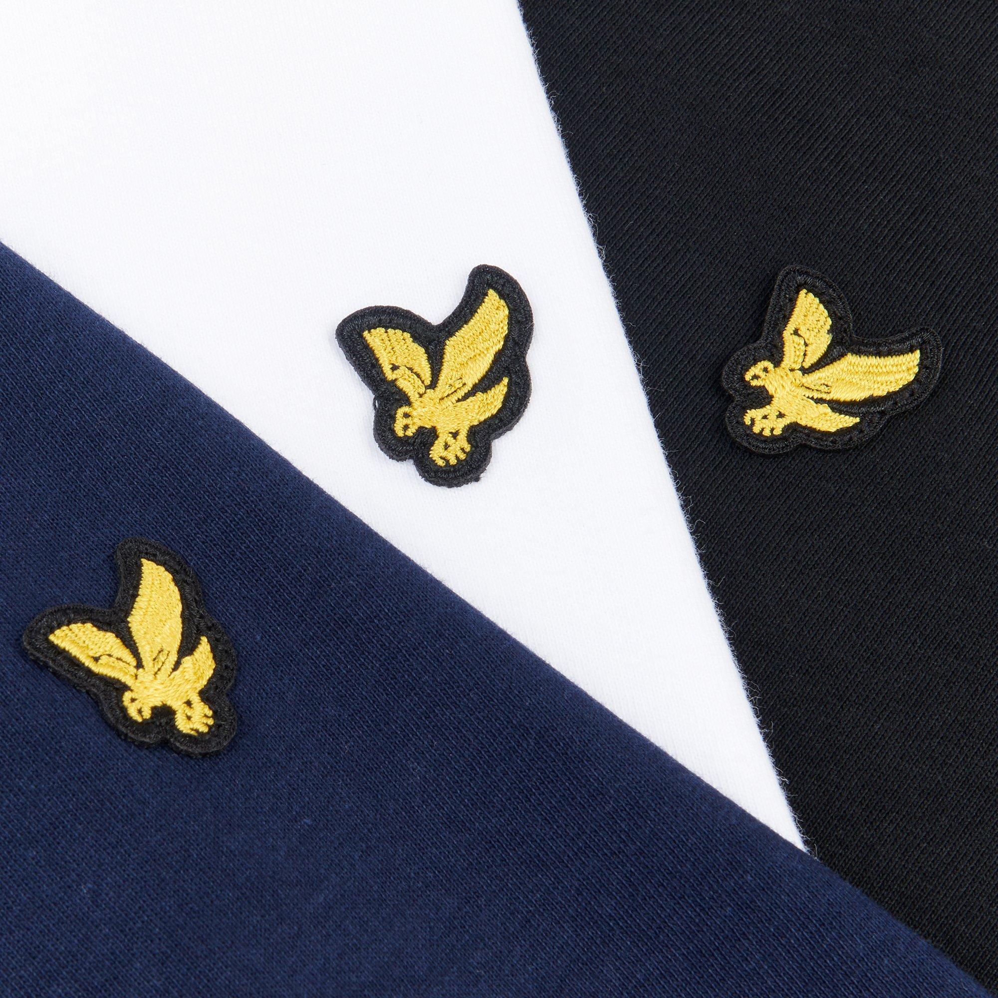 Marineblauw/Zwart/Wit - Lyle and Scott - Kids' 3-Pack Regular Fit T-Shirt - 3