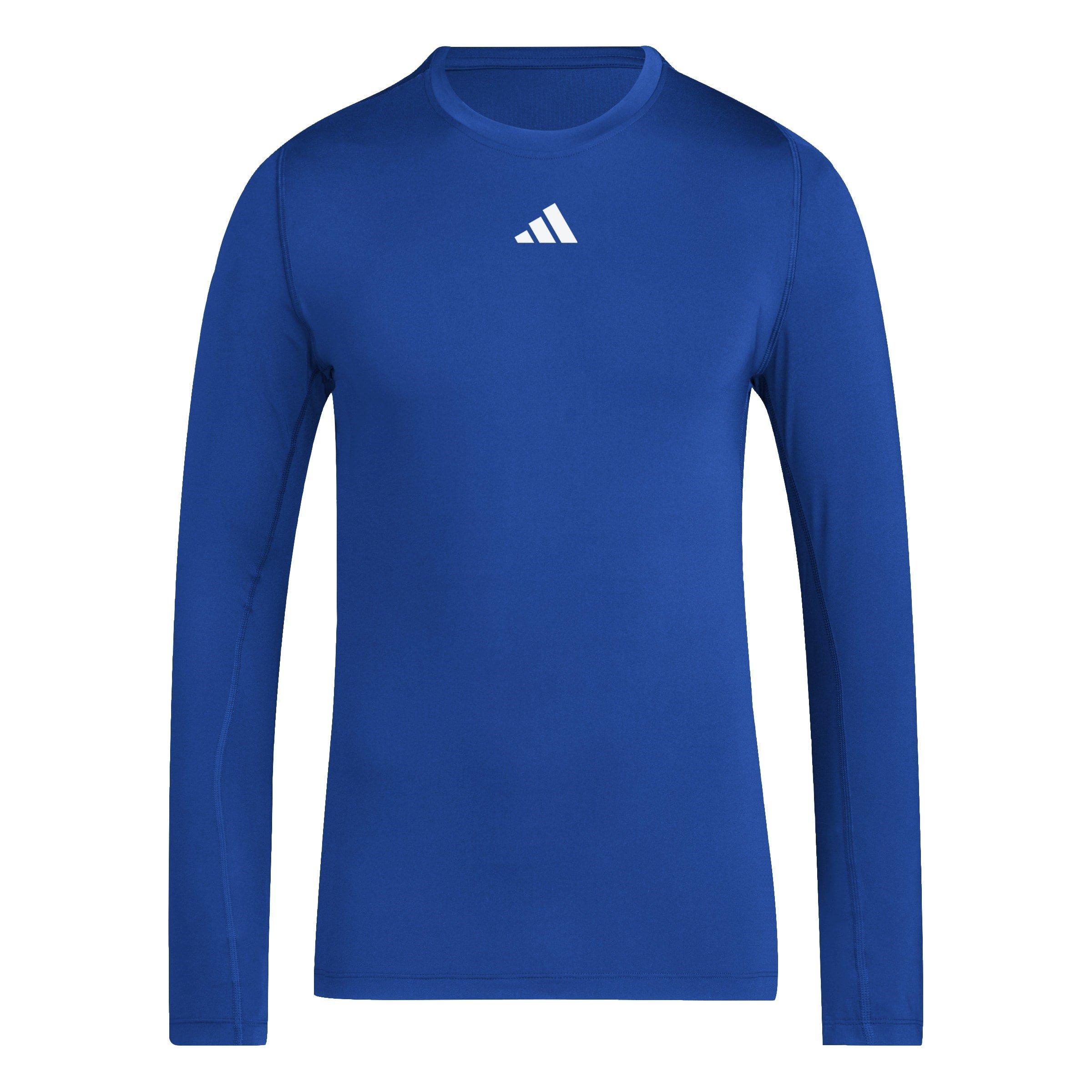 Adidas Men's Team Royal Blue Techfit Aeroready Long Sleeve Long-Sleeve Top