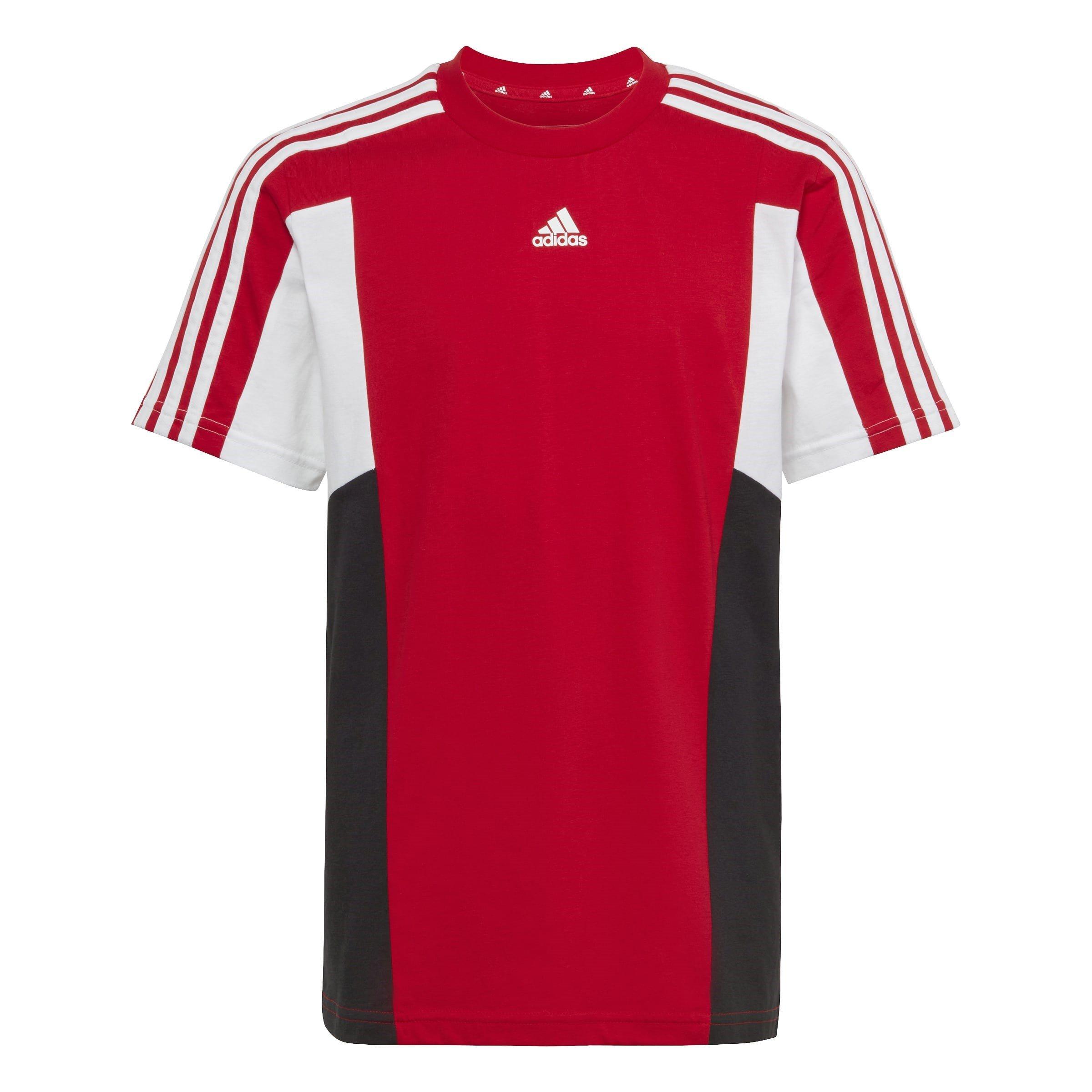 adidas Colourblock 3 Stripes T Shirt Juniors Kurzarm Performance T Shirts Sports Direct