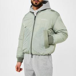 Emporio Armani Emporio Armani Reversible Bomber Jacket In Sage Green & Black