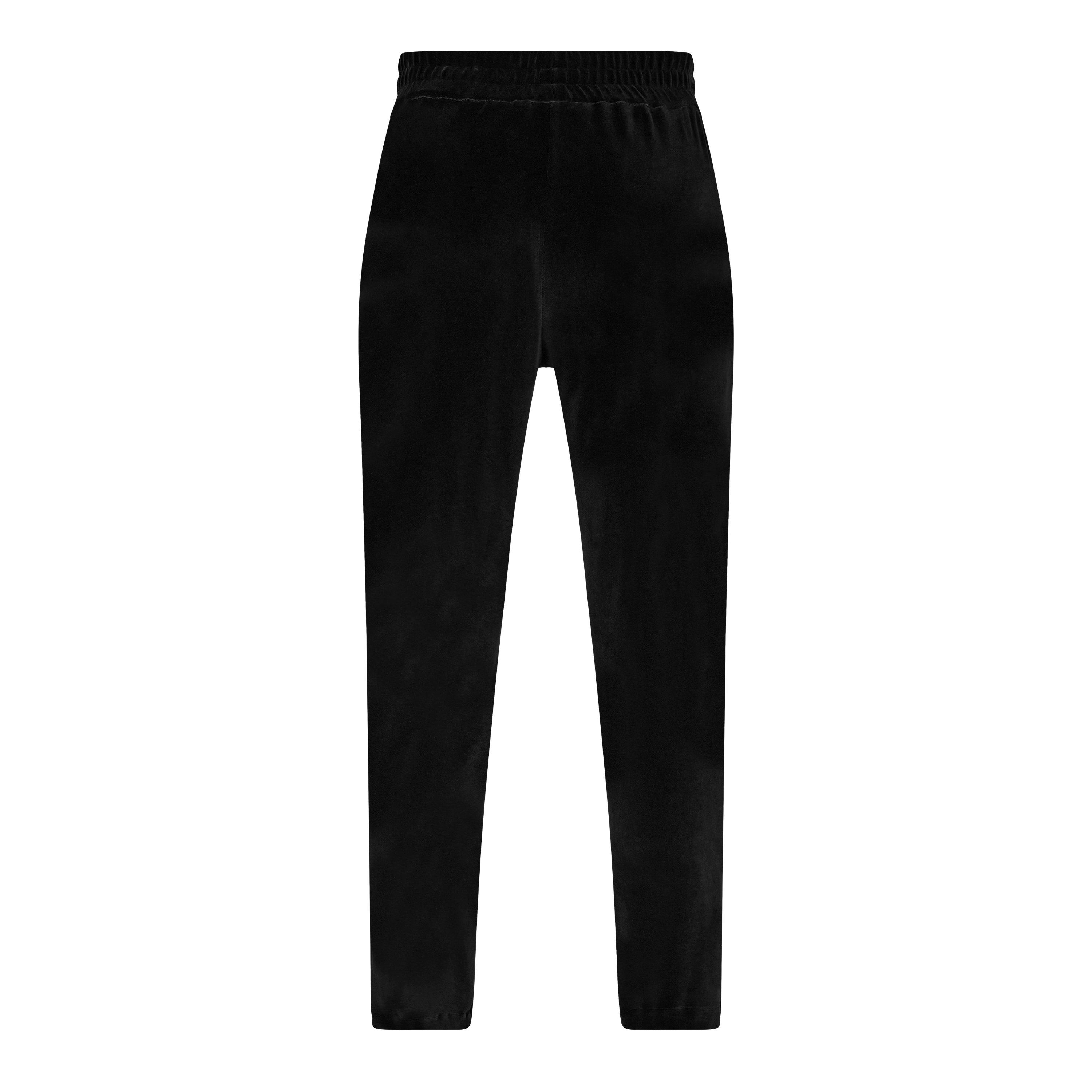 Blk/Wht - Palm Angels - Velvet Track Pant - 2