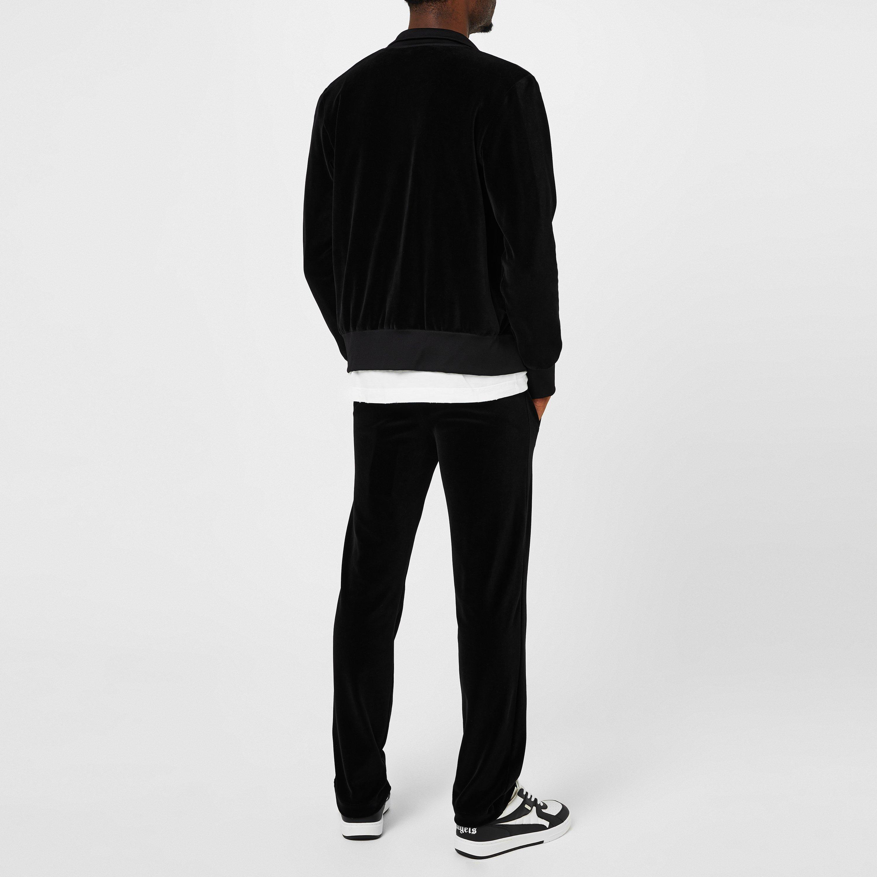 Blk/Wht - Palm Angels - Velvet Track Pant - 4