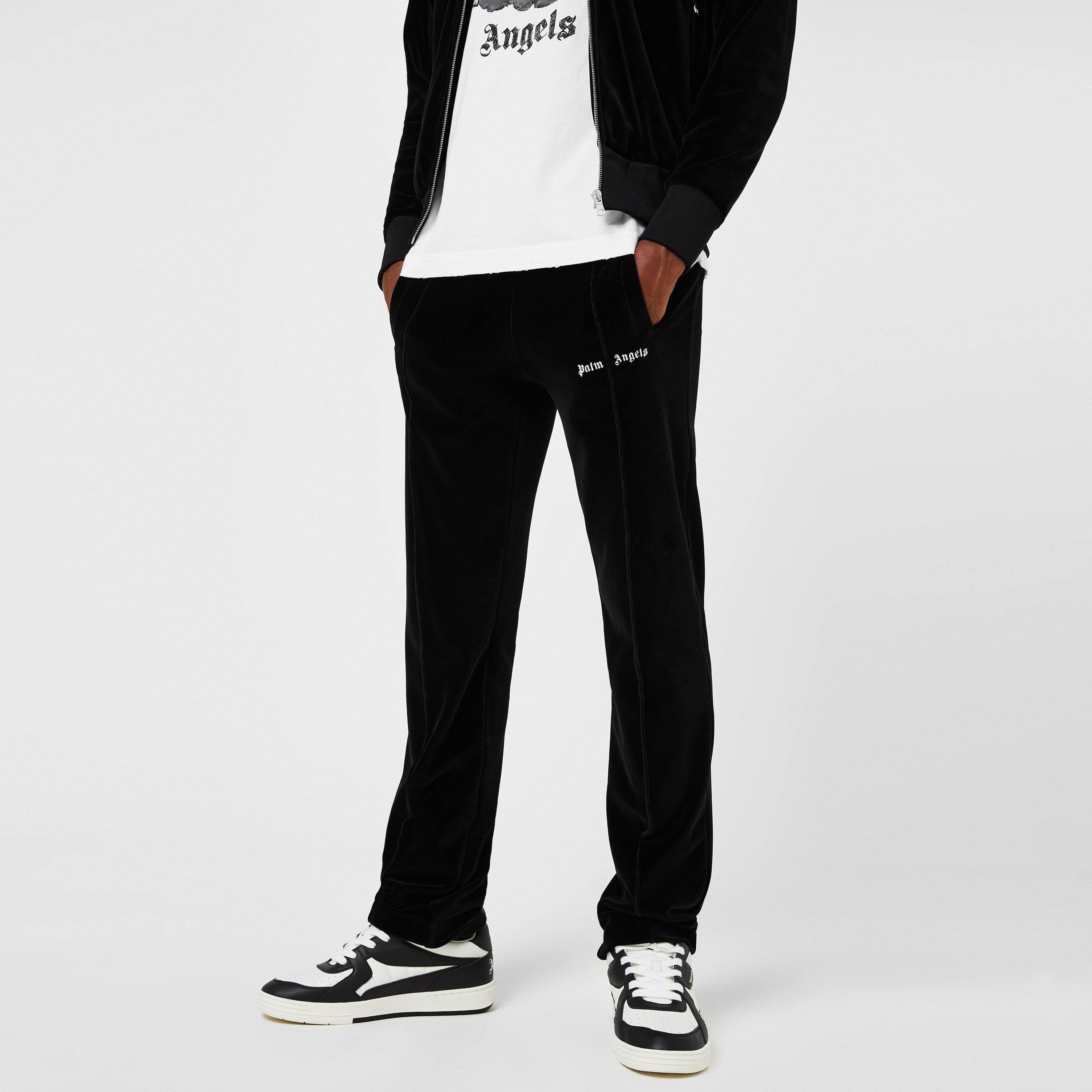 Blk/Wht - Palm Angels - Velvet Track Pant - 5
