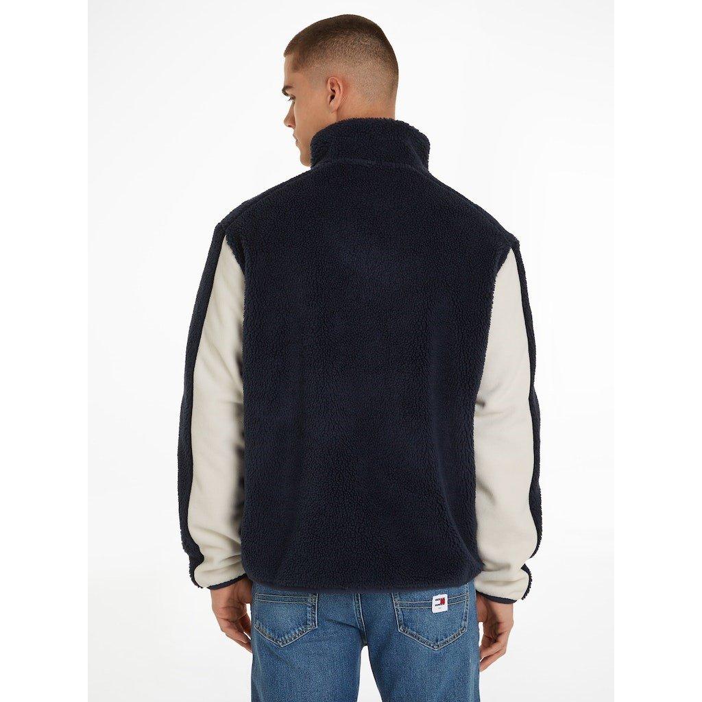 Marineblå C1G - Tommy Jeans - Men's Texture Mix Teddy Coat - 4