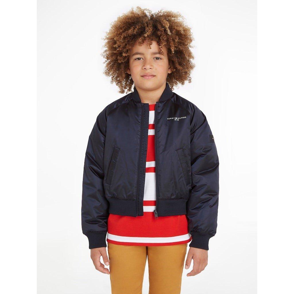 Desert Sky - Tommy Hilfiger - Junior Essential Oversized High Shine Bomber Jacket - 2