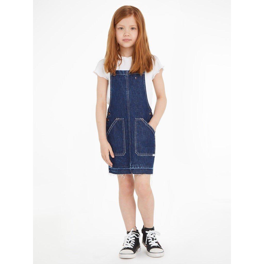 Mørk vask - Tommy Hilfiger - Kids' Denim Dungaree Pinafore Dress - 2
