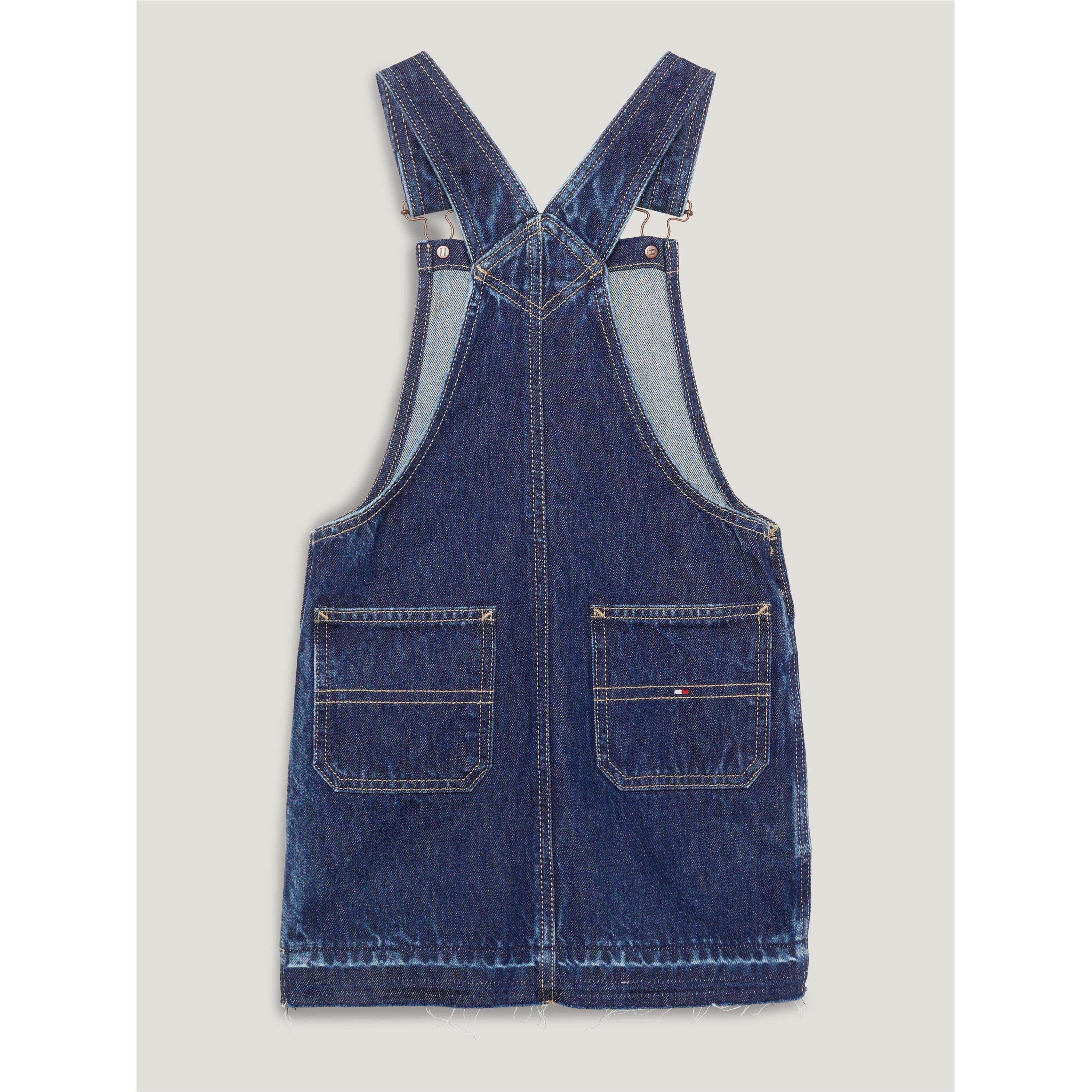 Mørk vask - Tommy Hilfiger - Kids' Denim Dungaree Pinafore Dress - 5