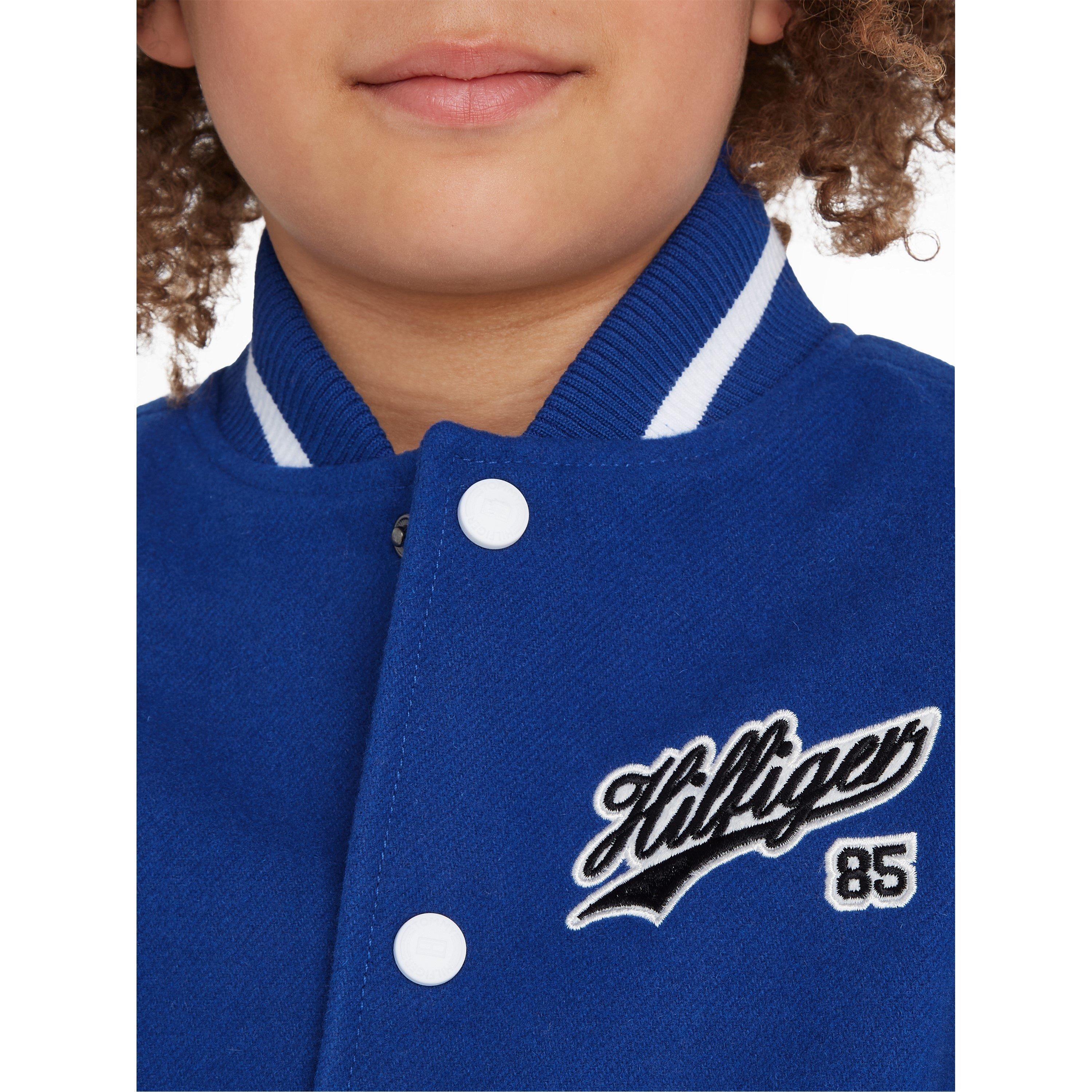 Ultra Blå - Tommy Hilfiger - Varsity Zip-Off Sleeves Script Back Logo Bomber Jacket Juniors - 3