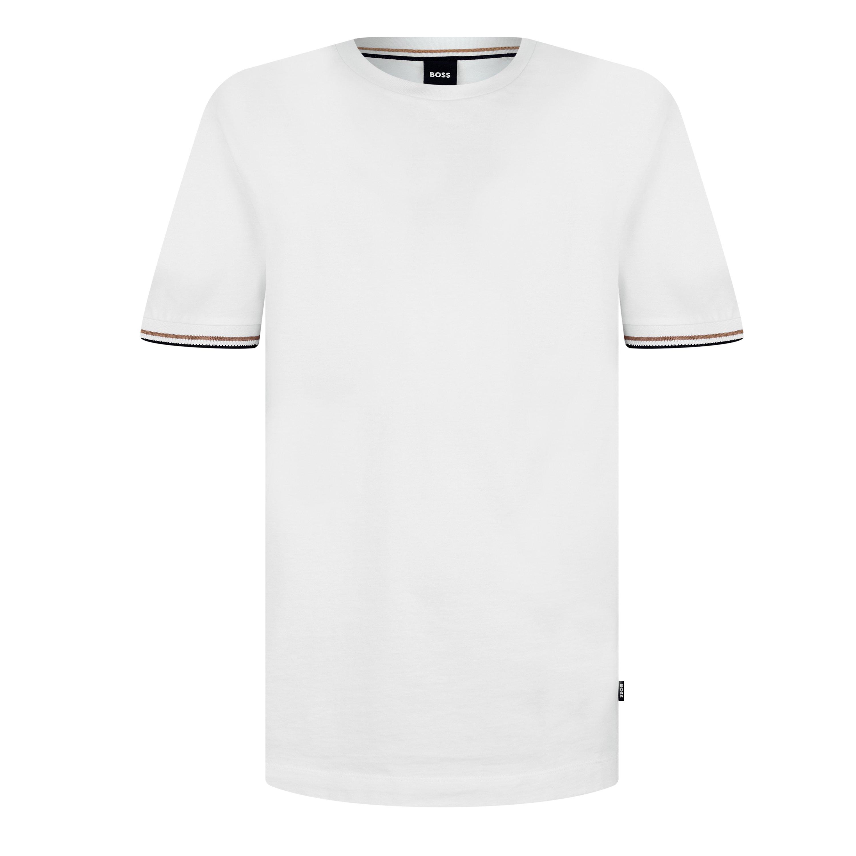 White 100 - Boss - Men's HBB Thompson 04 Premium Cotton T-Shirt - 7
