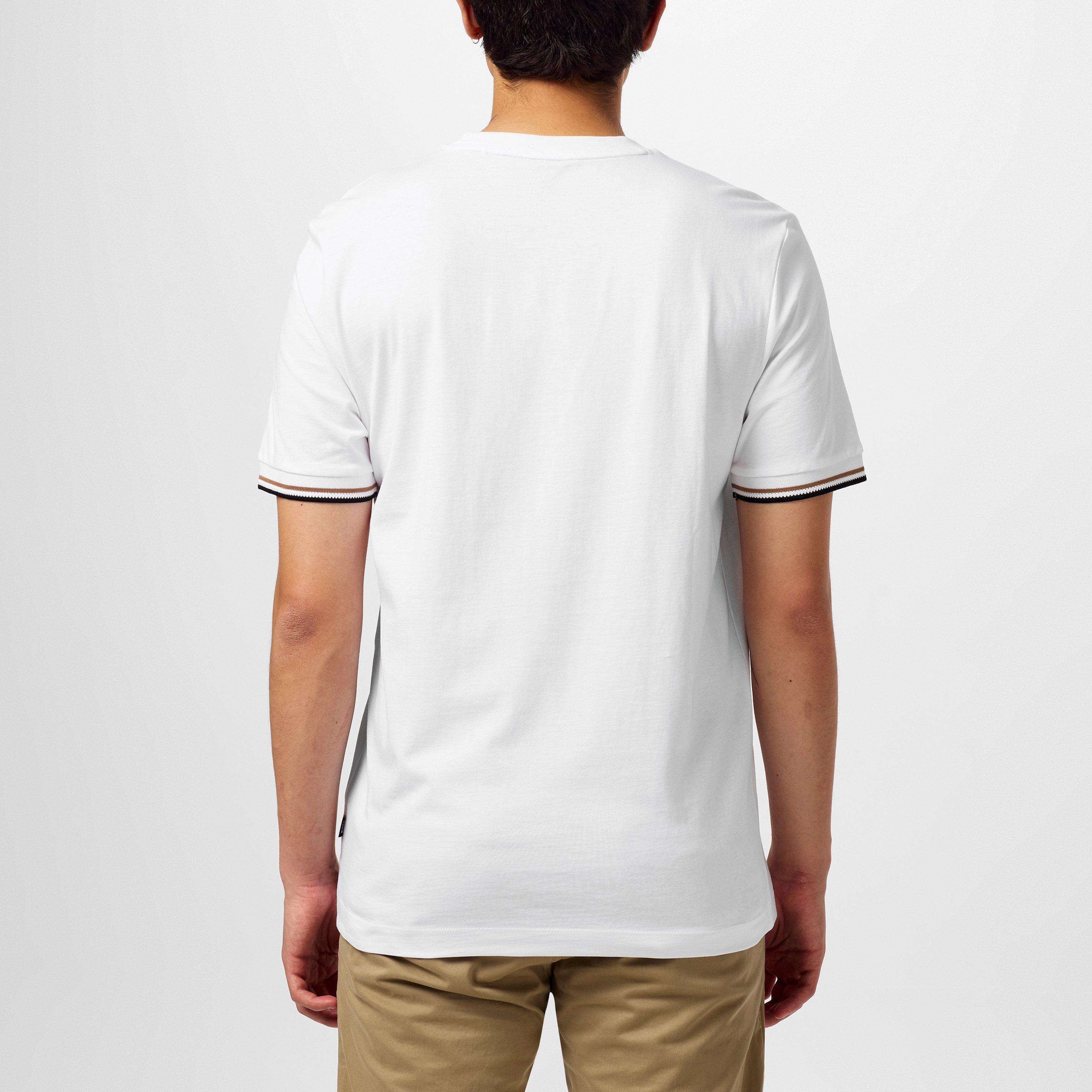 White 100 - Boss - Men's HBB Thompson 04 Premium Cotton T-Shirt - 4