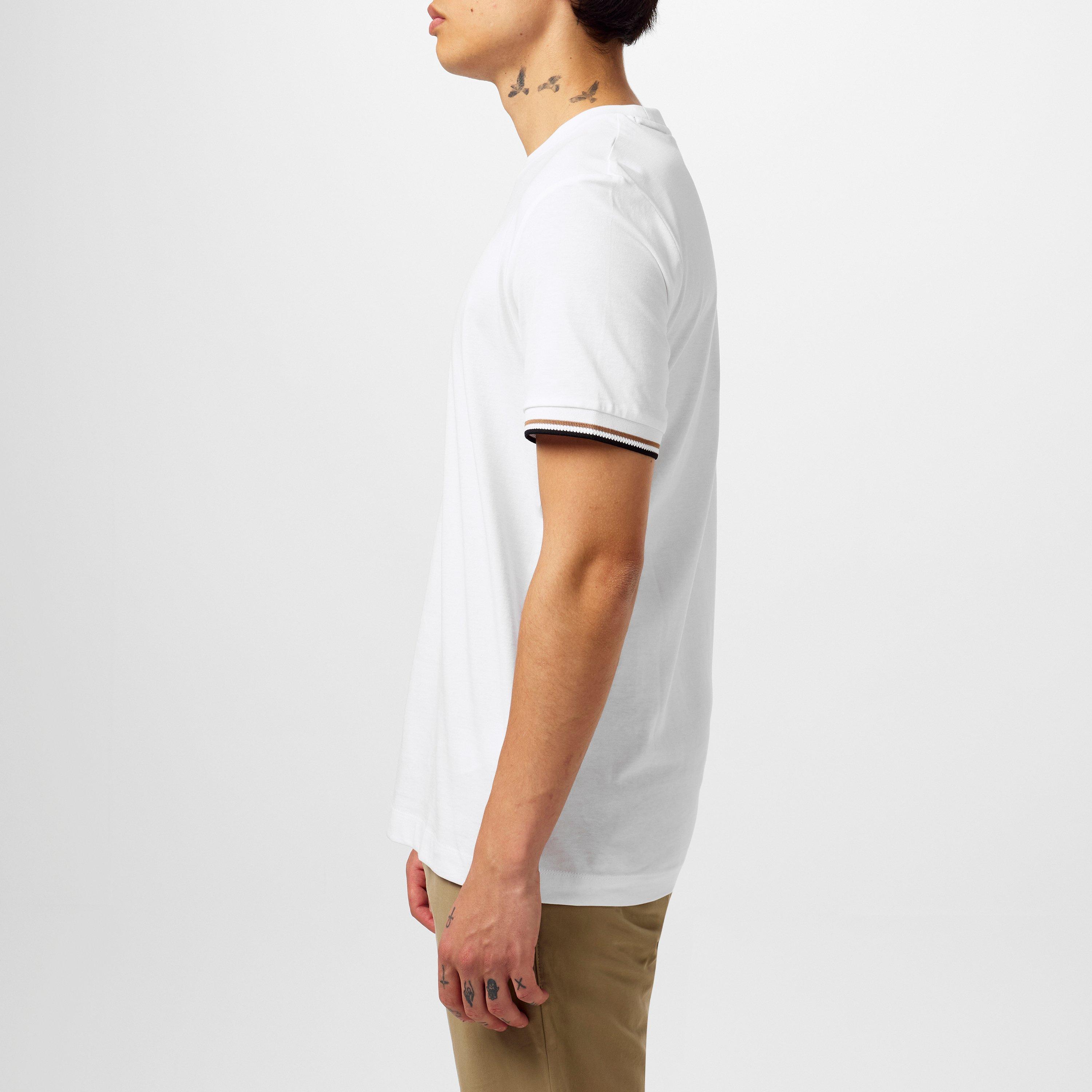 White 100 - Boss - Men's HBB Thompson 04 Premium Cotton T-Shirt - 5