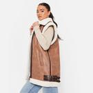 TAUPE - I Saw It First - ISAWITFIRST Faux Shearling Aviator Gilet - 3
