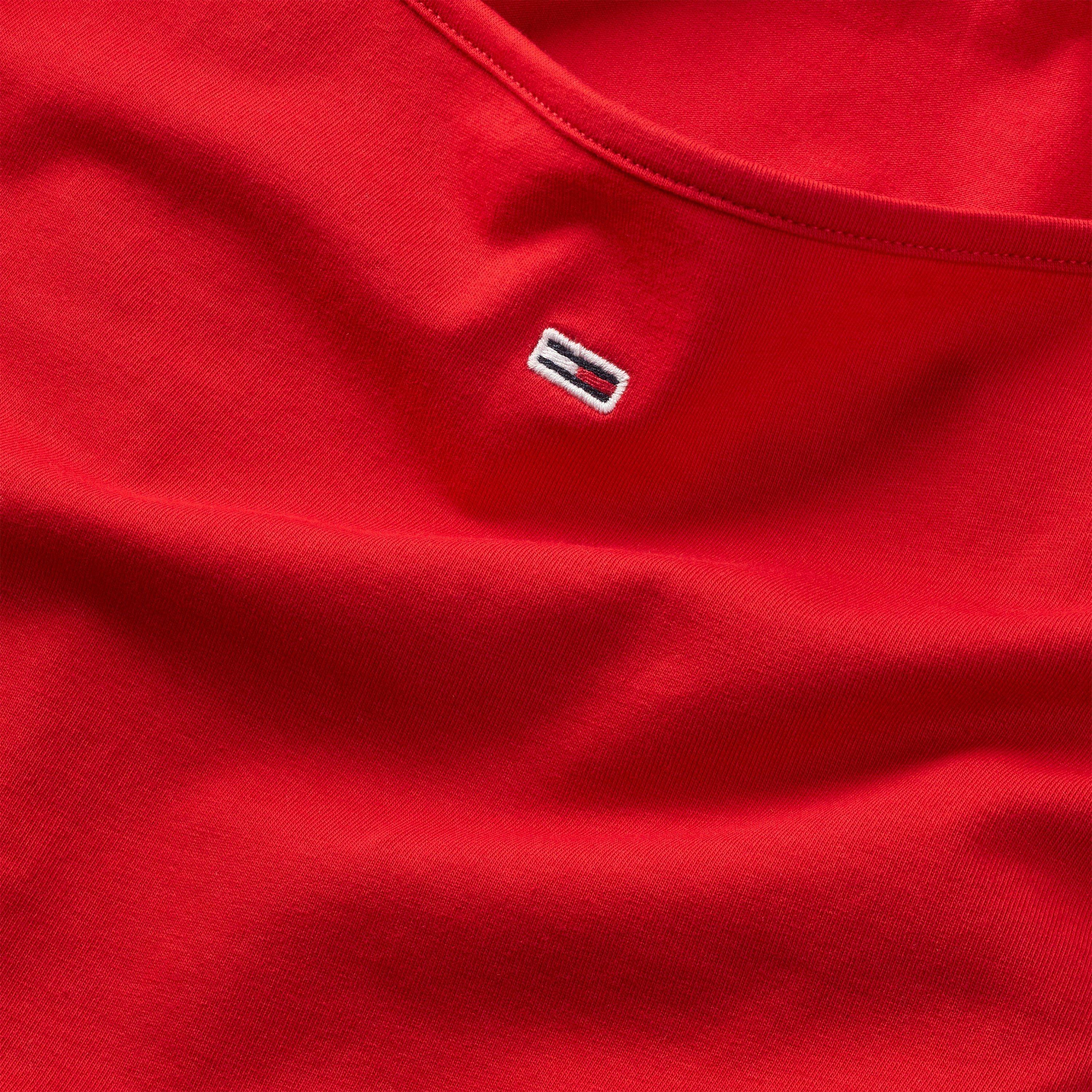 Diep Karmozijnrood - Tommy Jeans - Women's Cropped Essential Strap Cami Top - 6