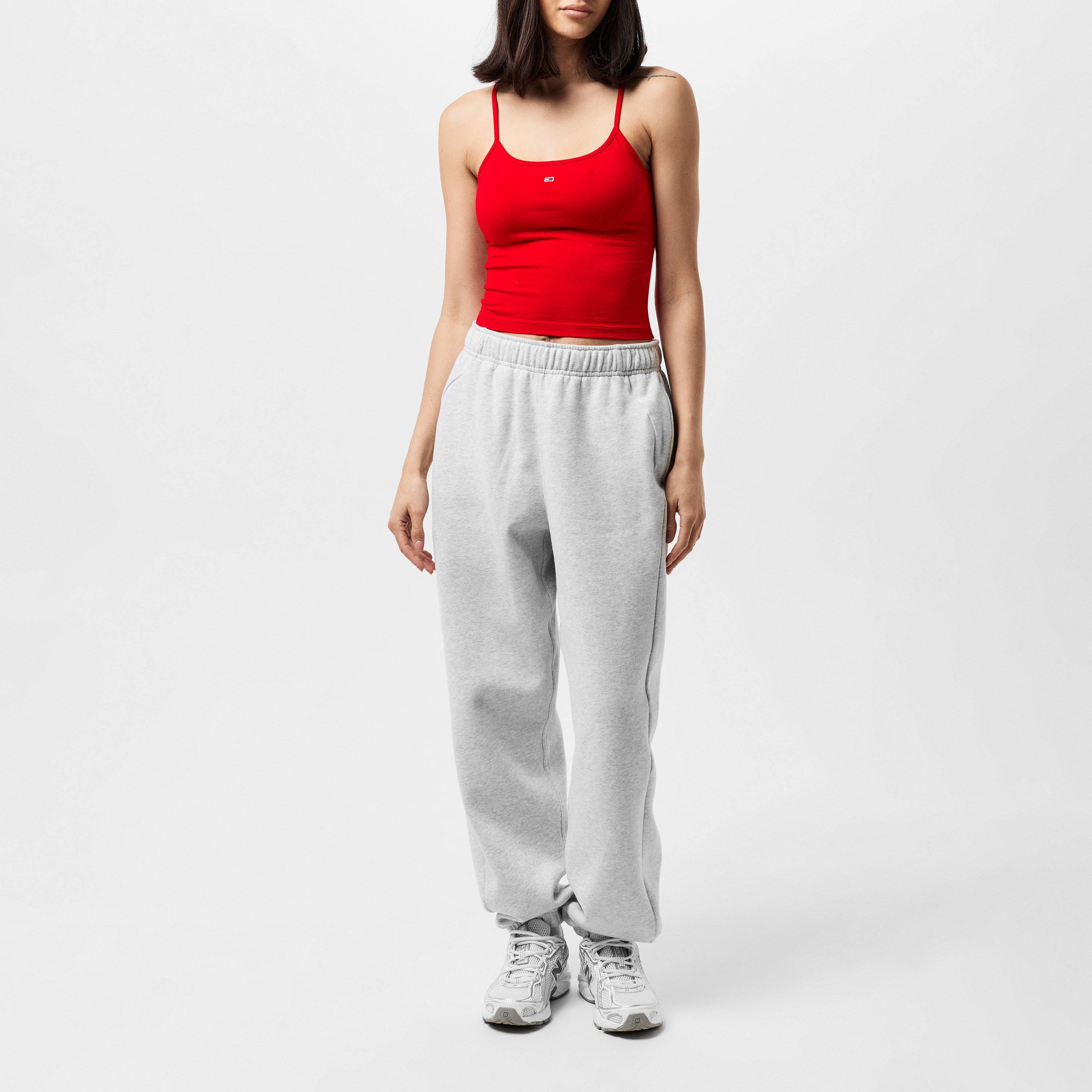 Diep Karmozijnrood - Tommy Jeans - Women's Cropped Essential Strap Cami Top - 7