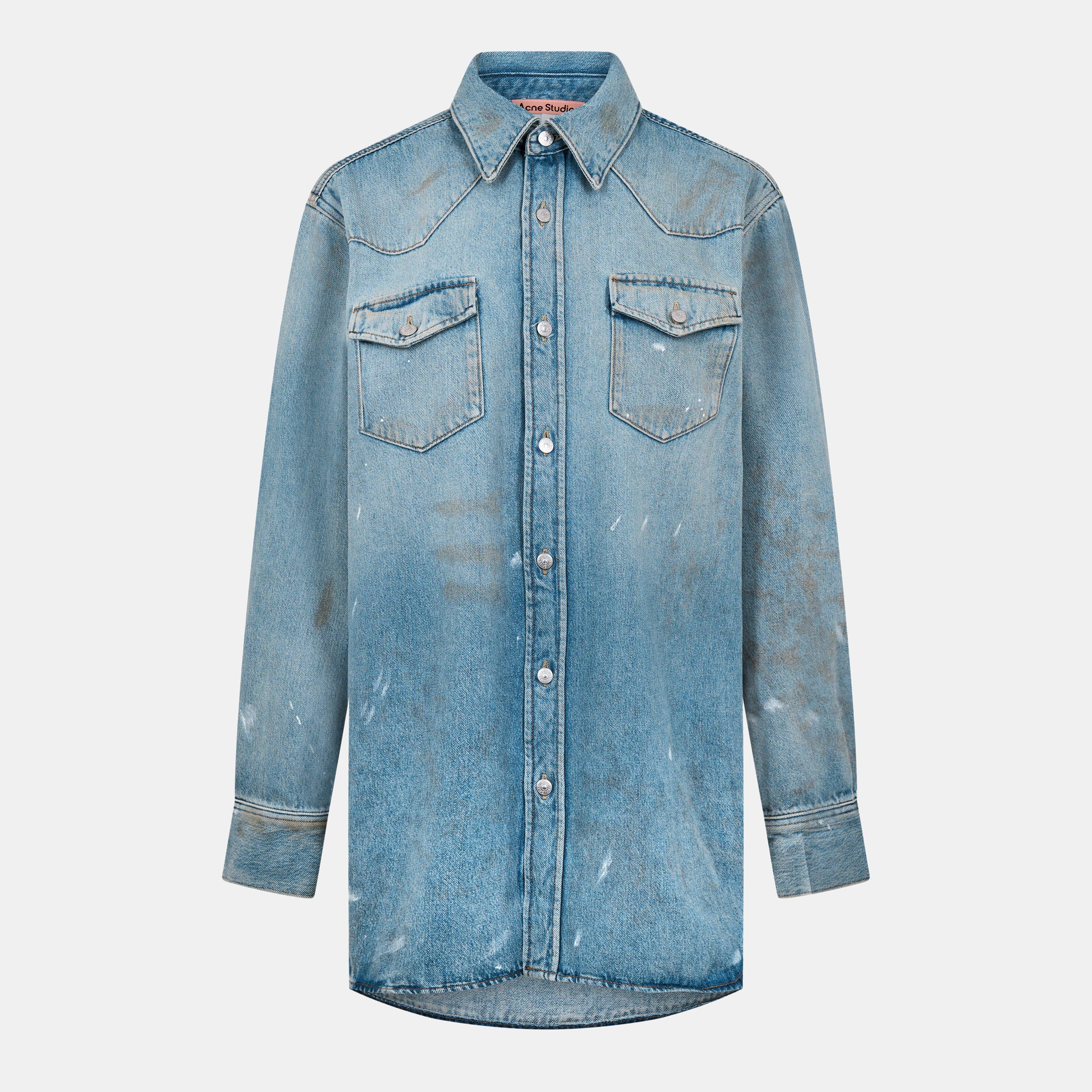 Acne Studios Men's Distressed Organic Cotton Long Sleeve Oversized