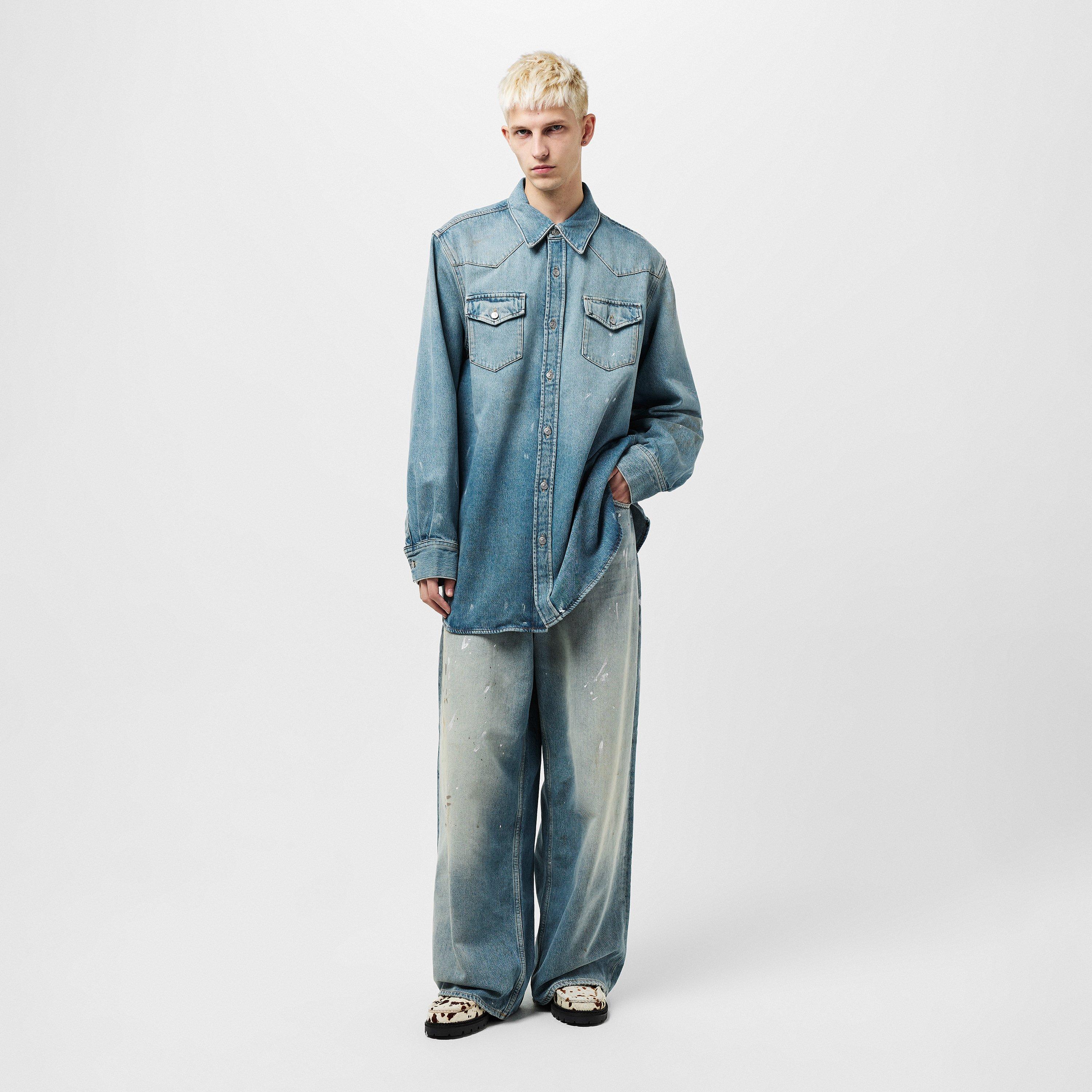 Acne Studios Men's Distressed Organic Cotton Long Sleeve Oversized