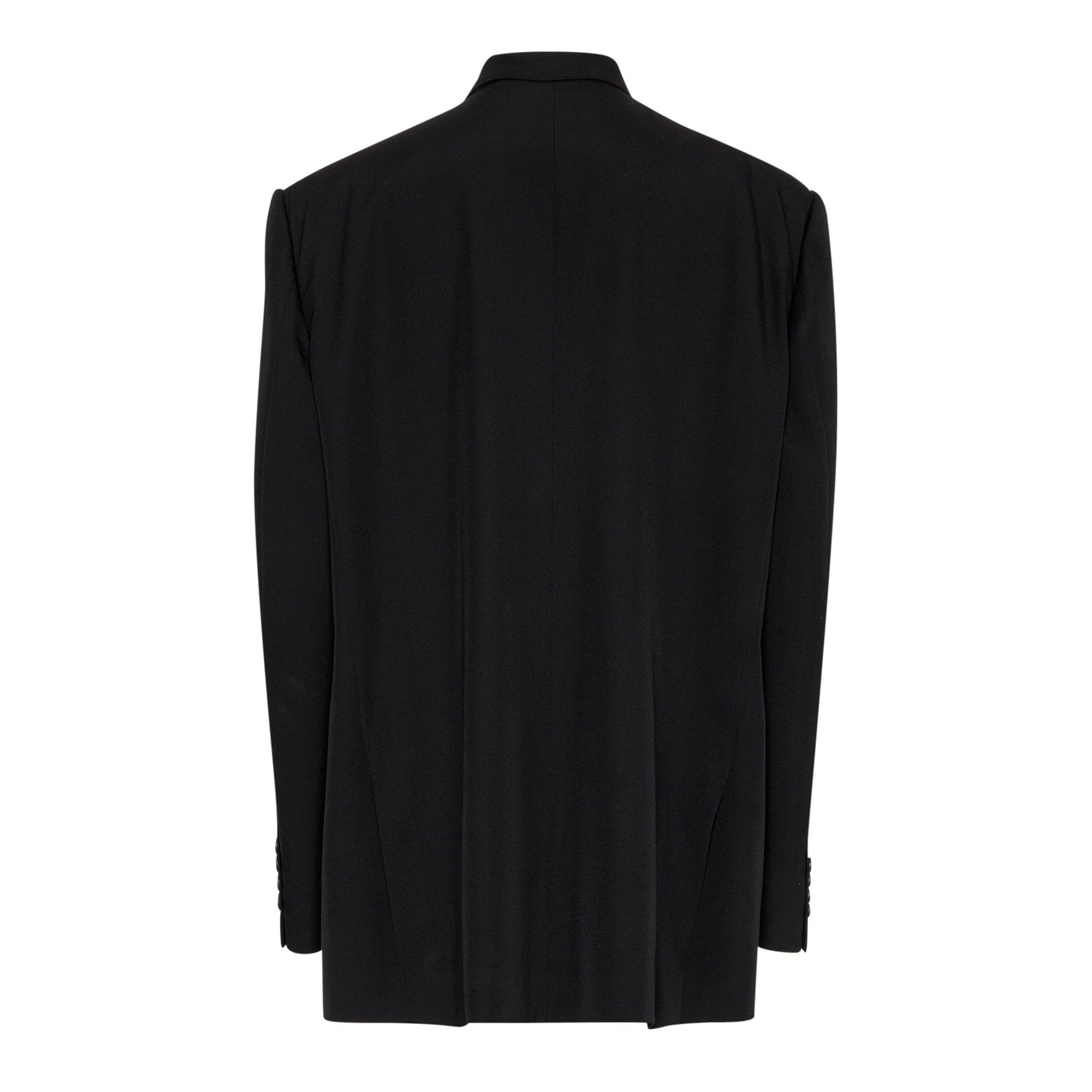 Black - Balenciaga - Men's Oversized Double Breasted Wool Long Sleeve Blazer - 2