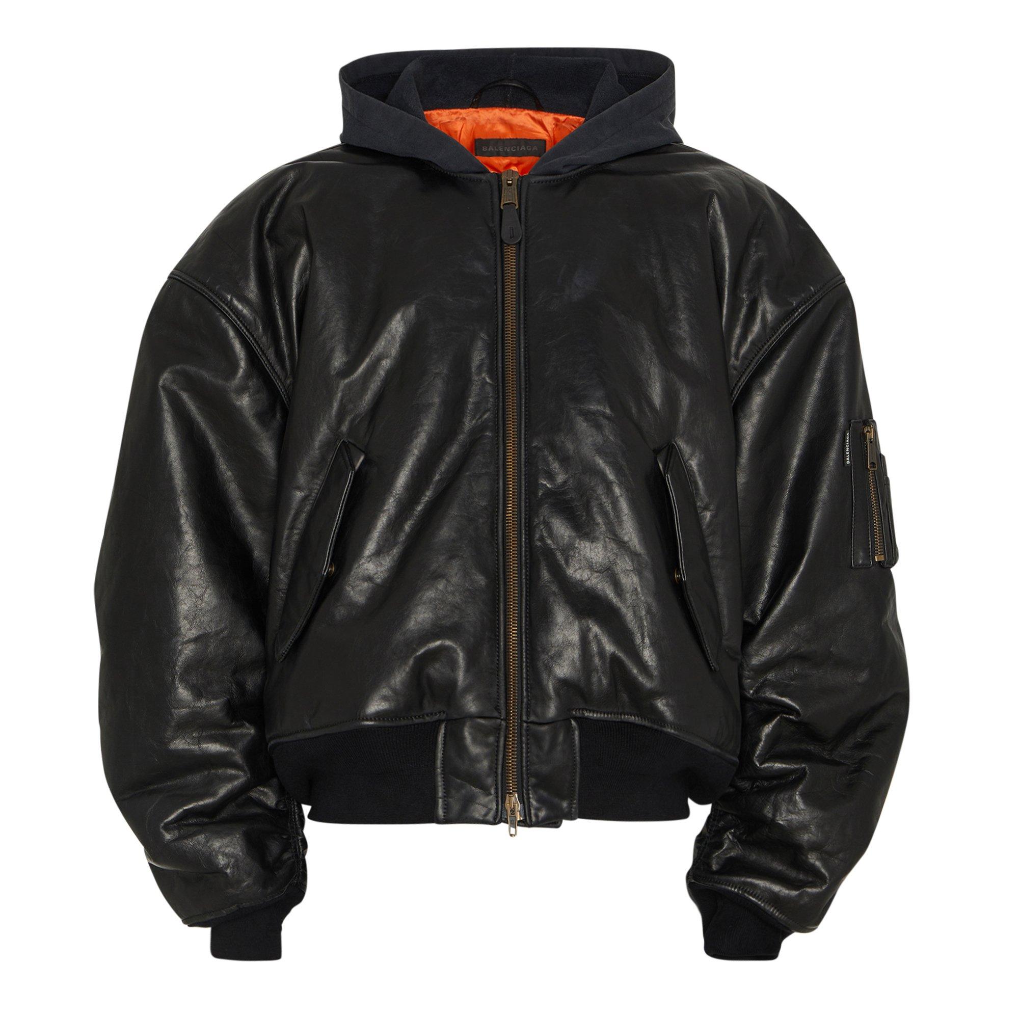 Black - Balenciaga - Diy Metal Outline Hooded Bomber - 1