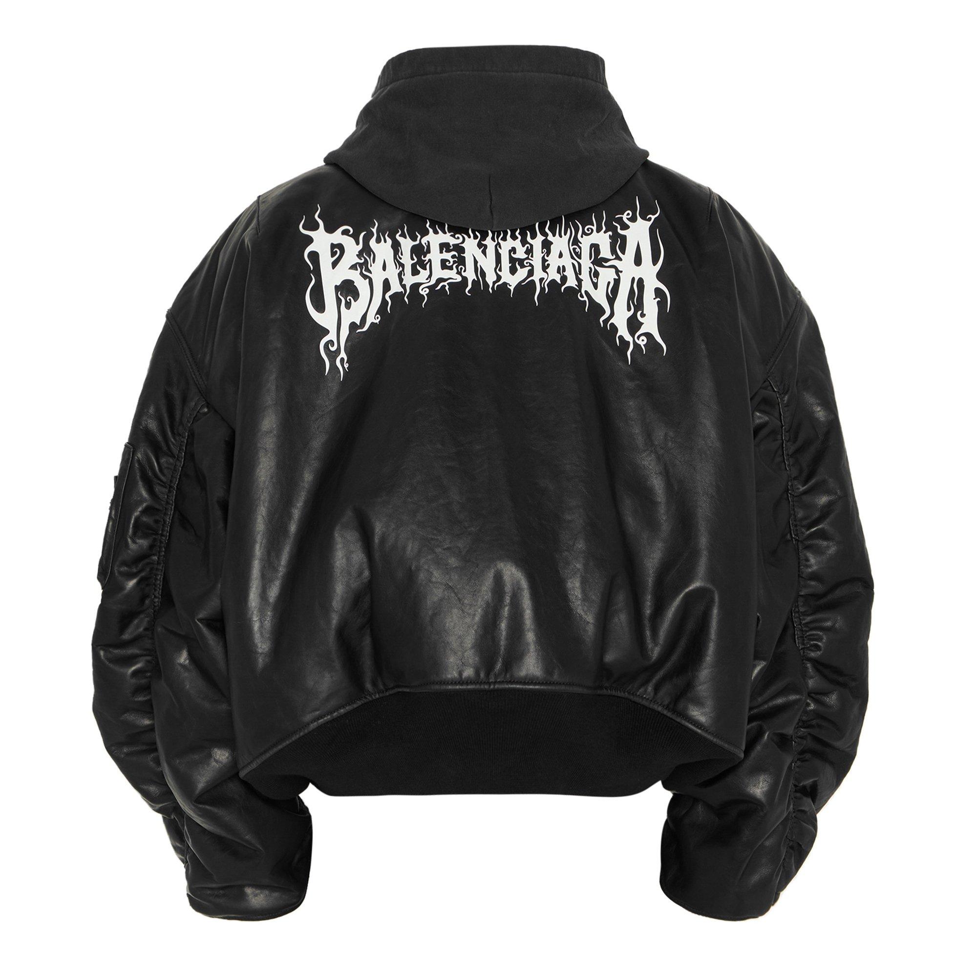 Black - Balenciaga - Diy Metal Outline Hooded Bomber - 2