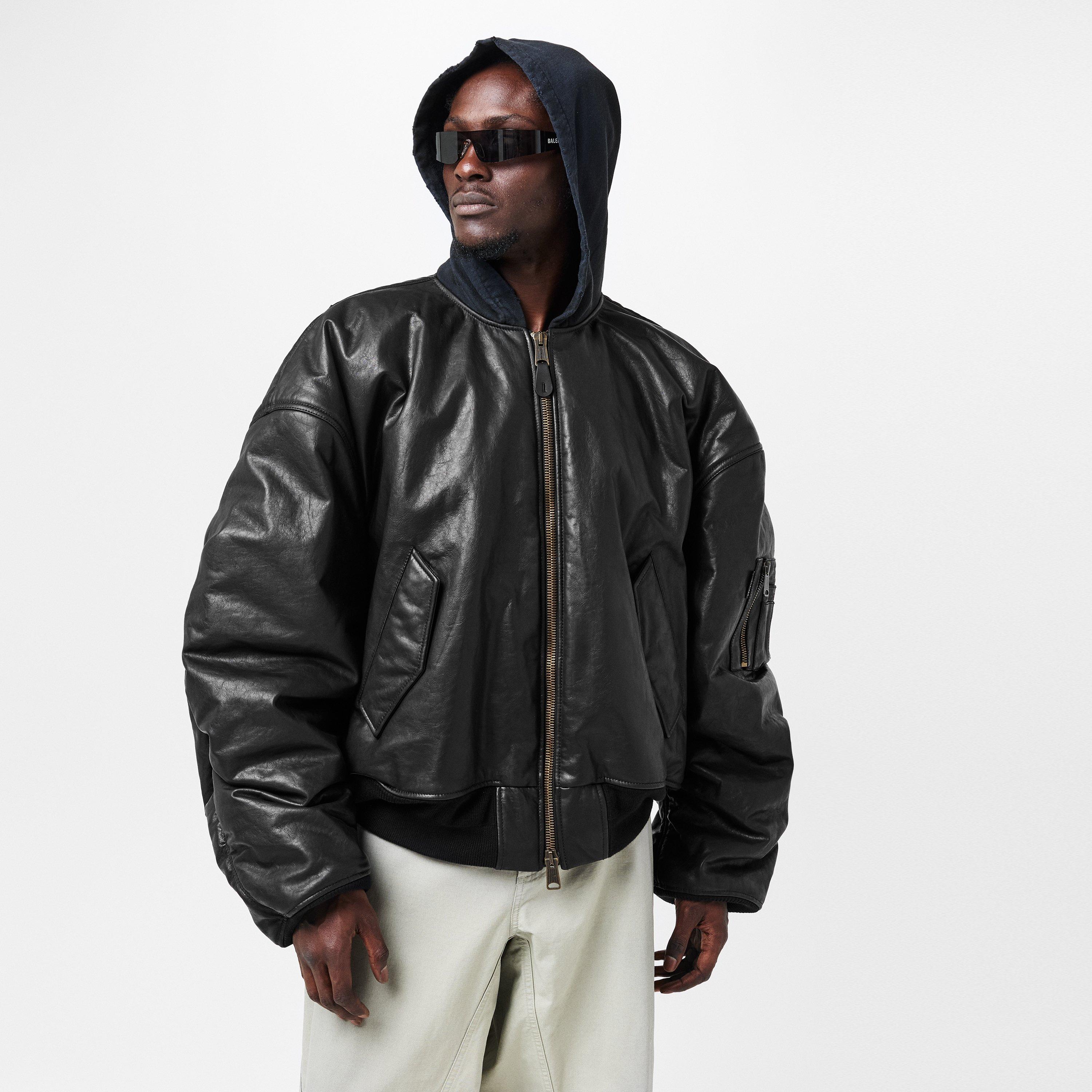 Black - Balenciaga - Diy Metal Outline Hooded Bomber - 3