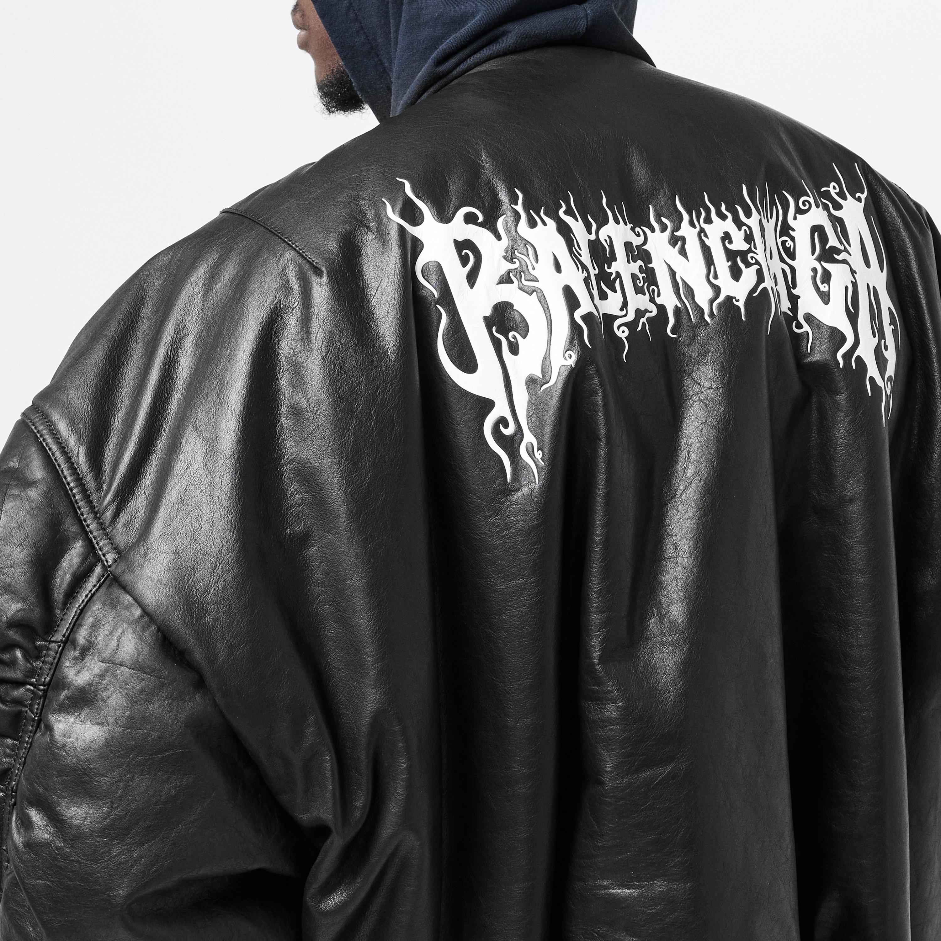 Black - Balenciaga - Diy Metal Outline Hooded Bomber - 5
