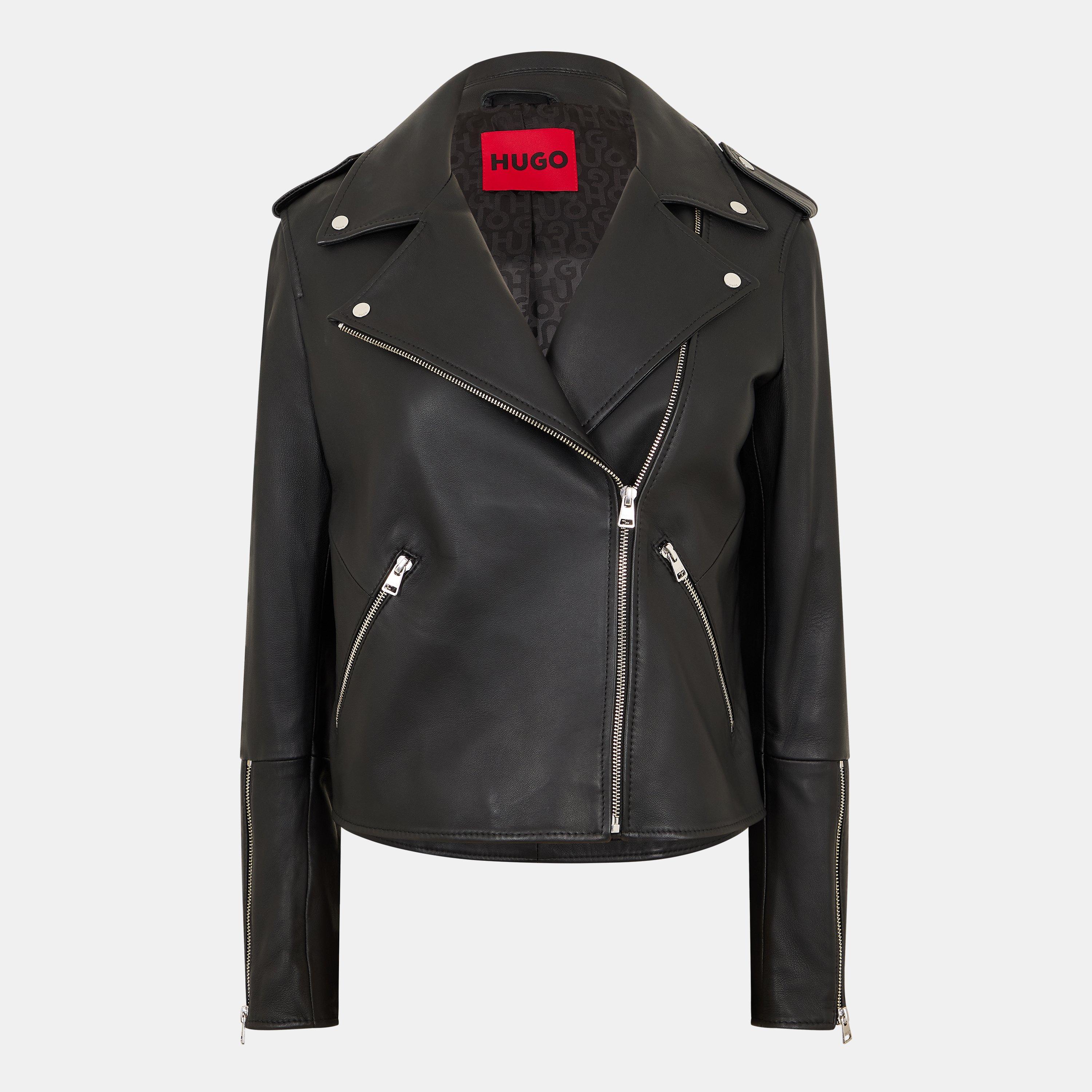 Black - Hugo - Women's Lujana Leather Jacket - 1