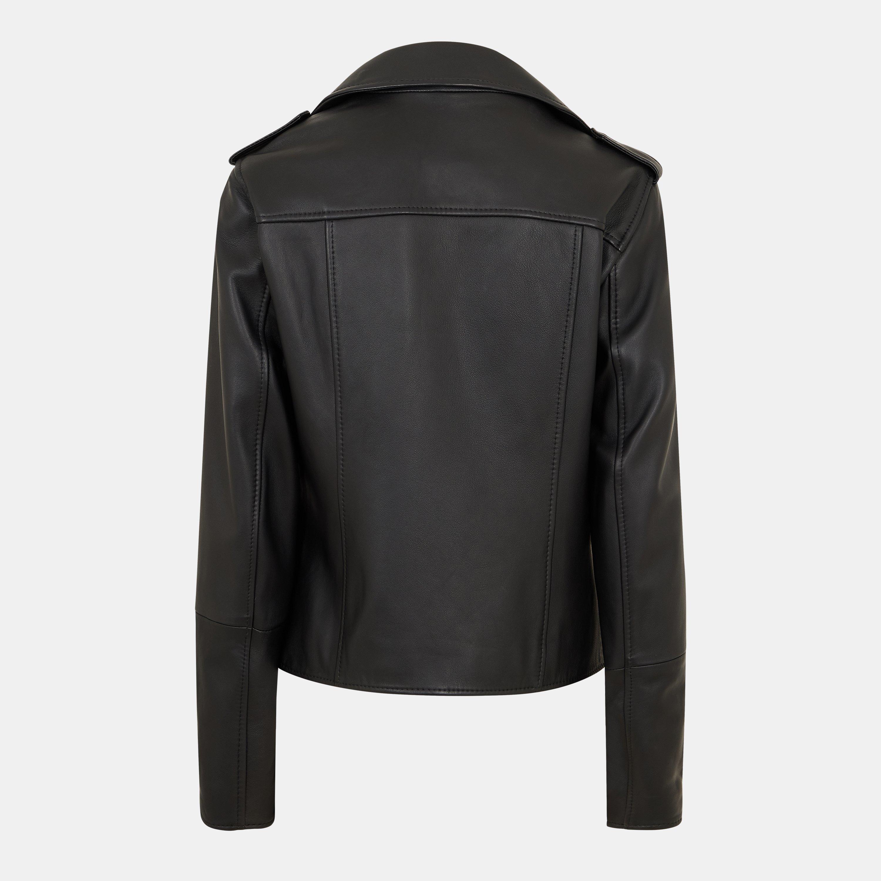 Black - Hugo - Women's Lujana Leather Jacket - 2